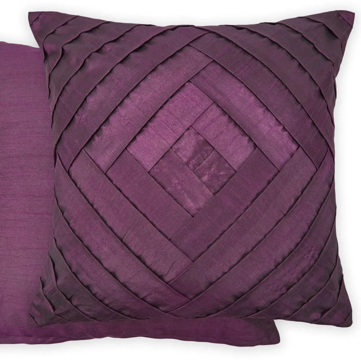 Serenity Pleated Cushion Cover Pair - Purple, Sateen by Julian Charles