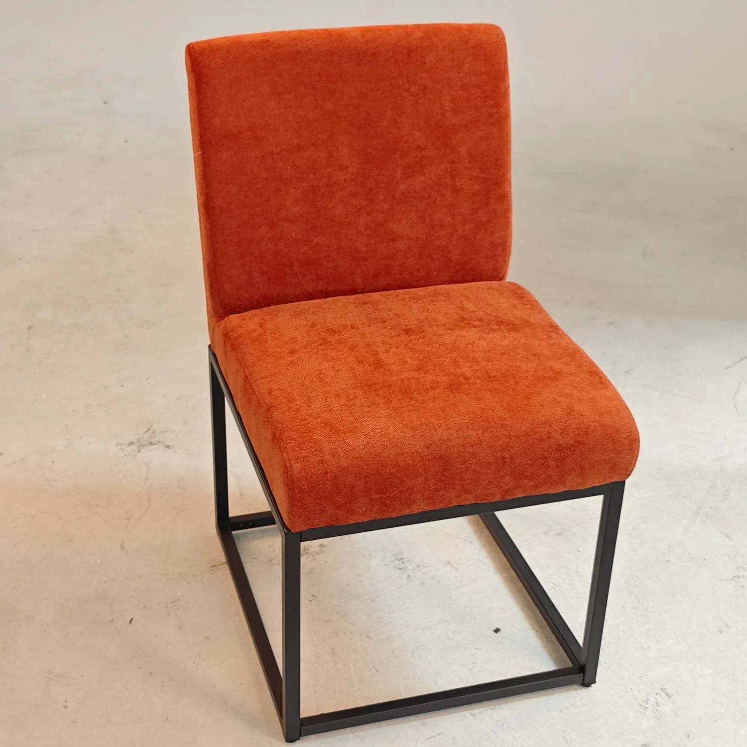 Set of 2 Dining Chairs - Orange, Chenille by Julian Charles