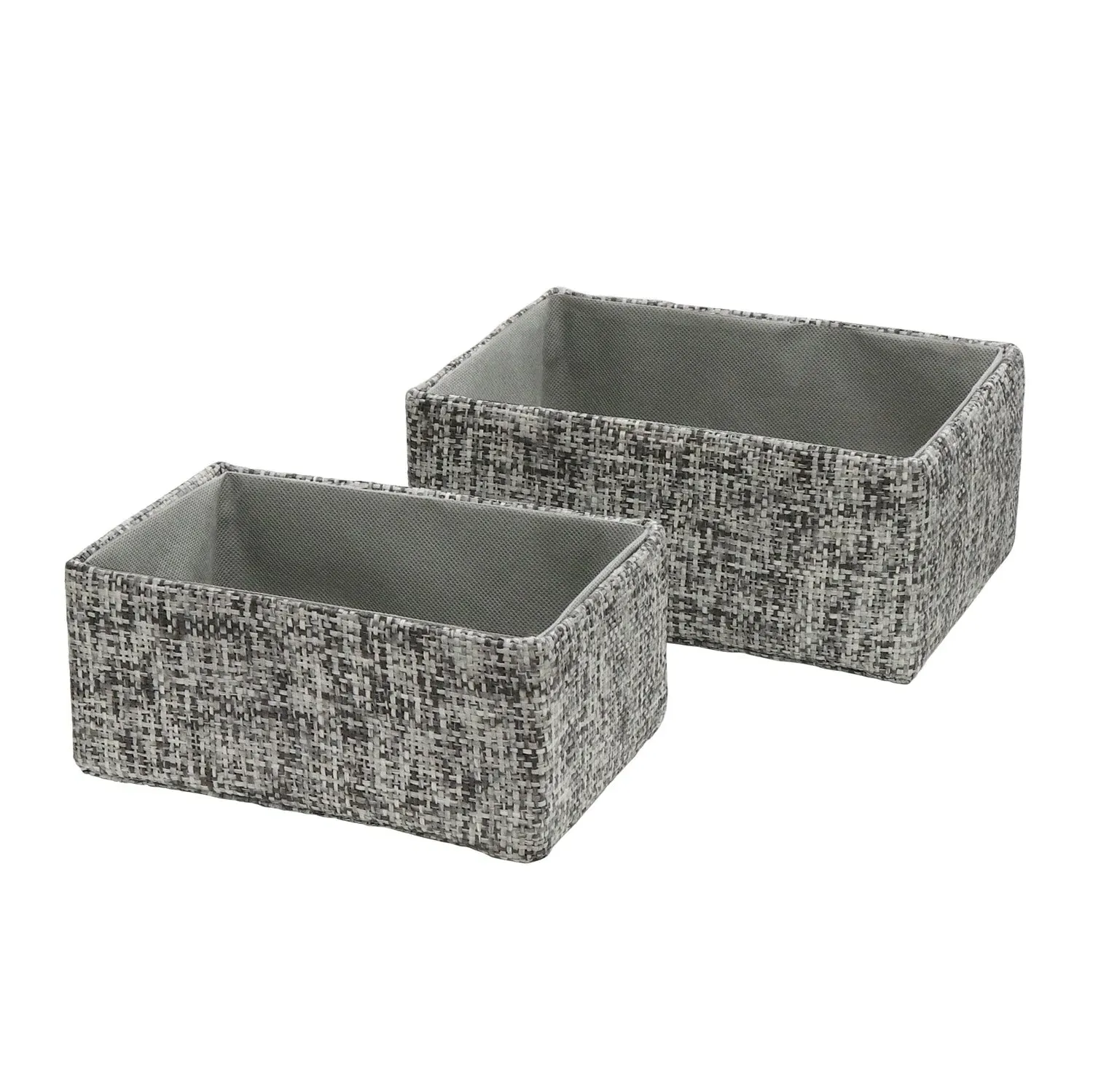 Set of 2 Storage Baskets - Grey, Paper