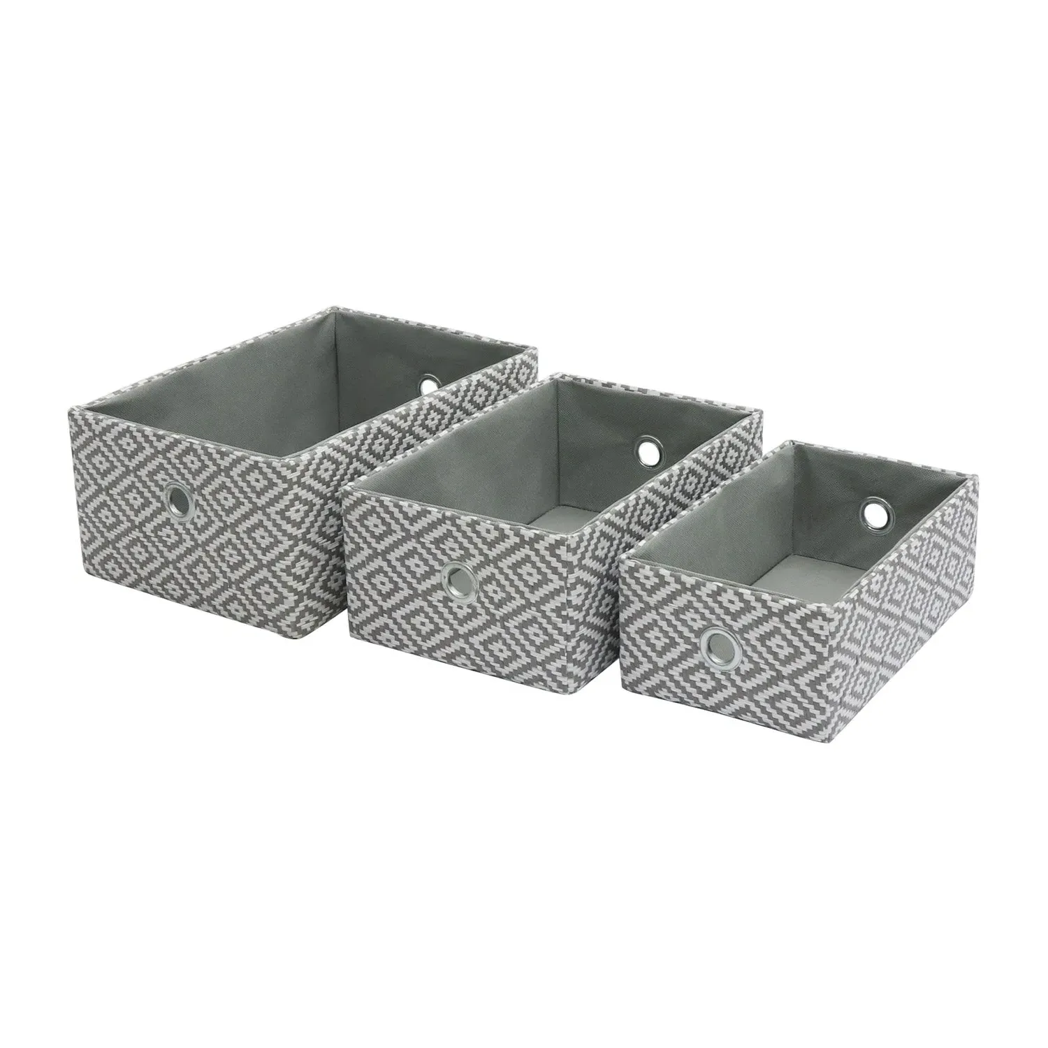 Set of 3 Storage Baskets - Grey, Paper image