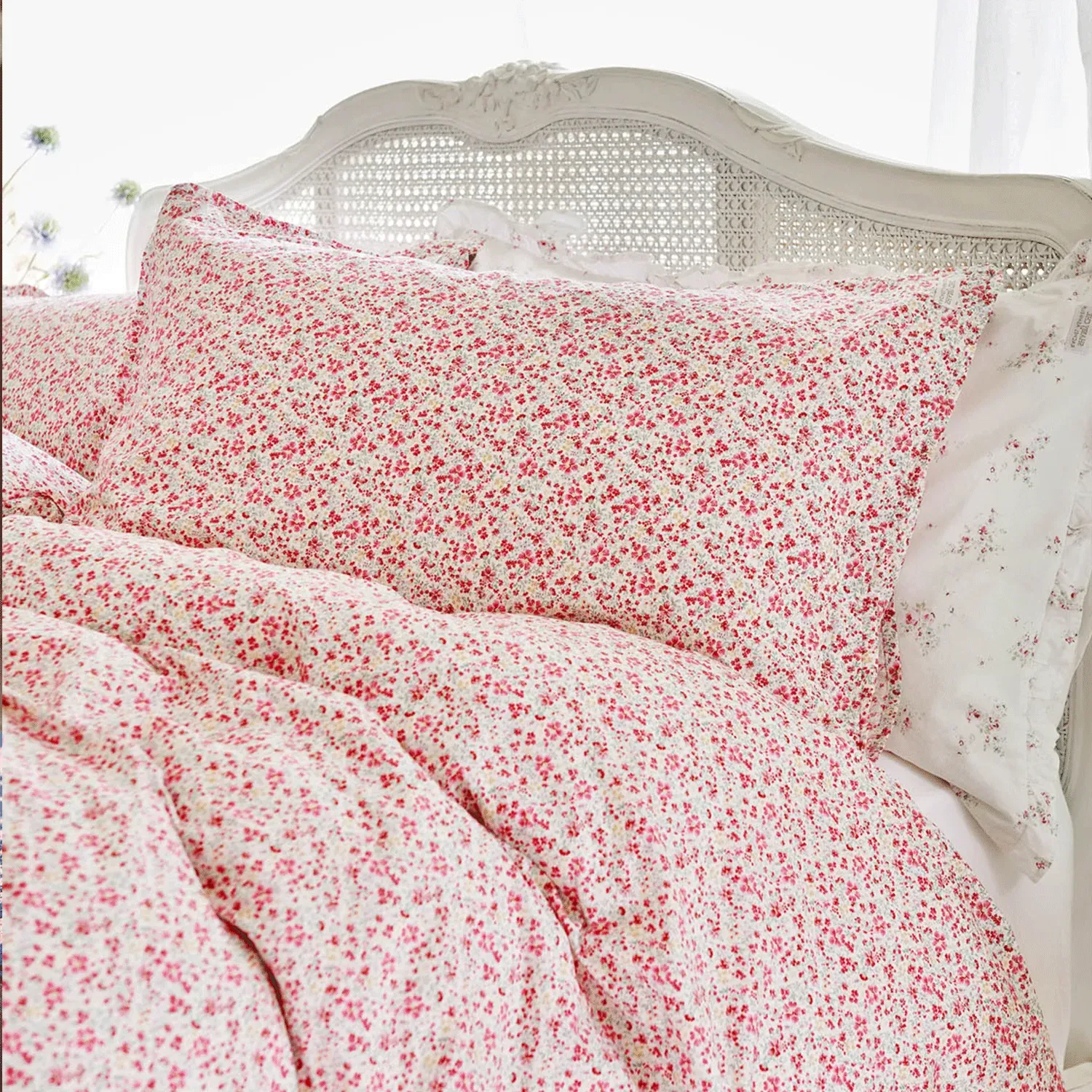Shabby Chic by Rachel Ashwell Vintage Ditsy Pillowcase Pair - Red, Cotton by Julian Charles, image 2