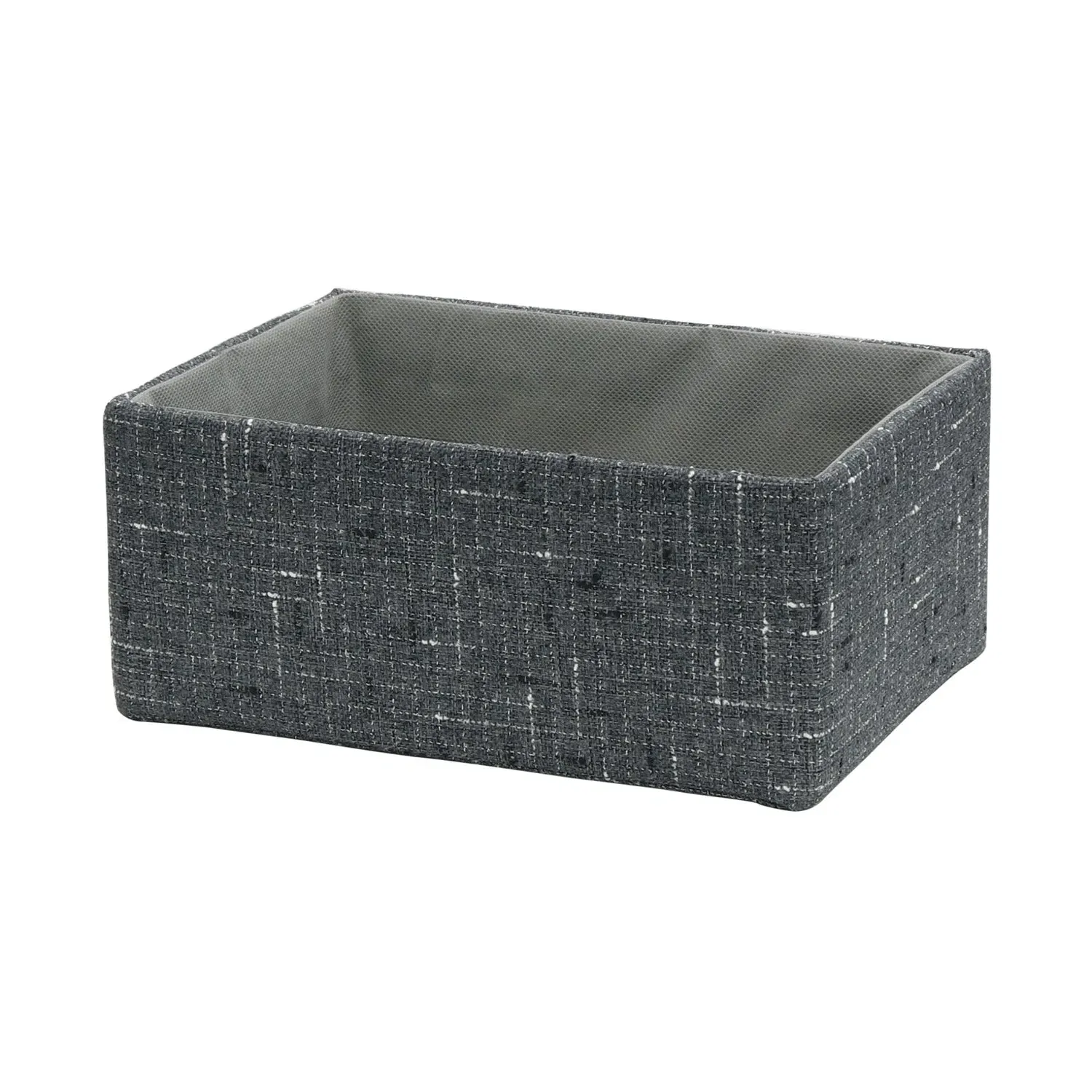 Set of 2 Rectangular Storage Baskets - Grey, Fabric alternate view