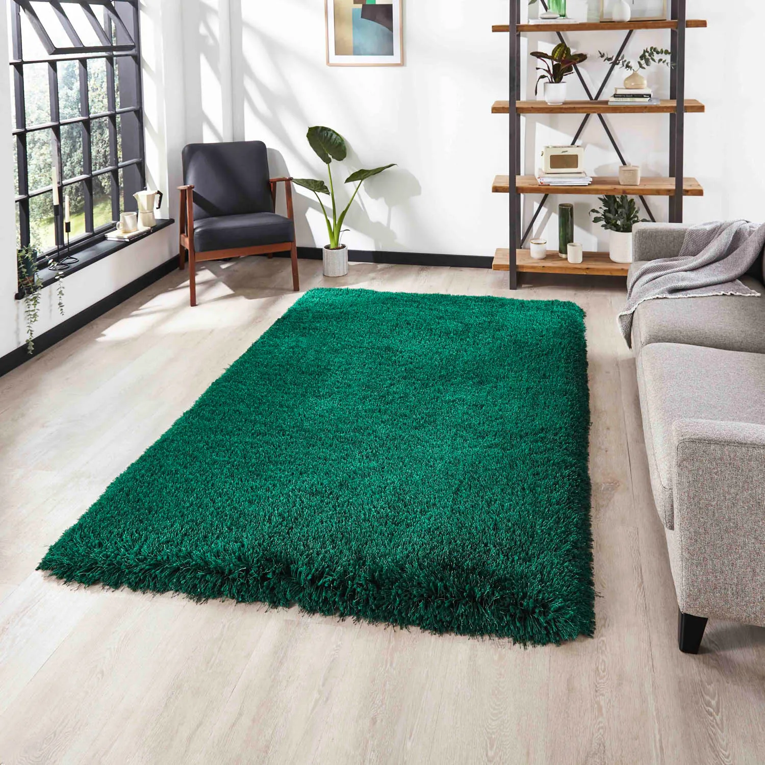 Shaggy Rug Hand-Tufted - Green