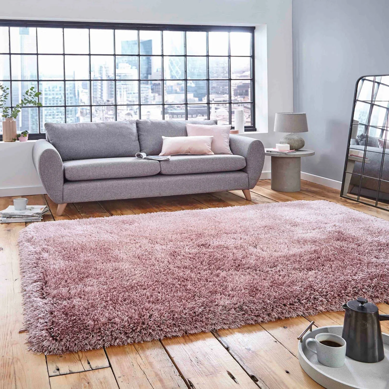 Shaggy Rug Hand-Tufted - Rose Pink