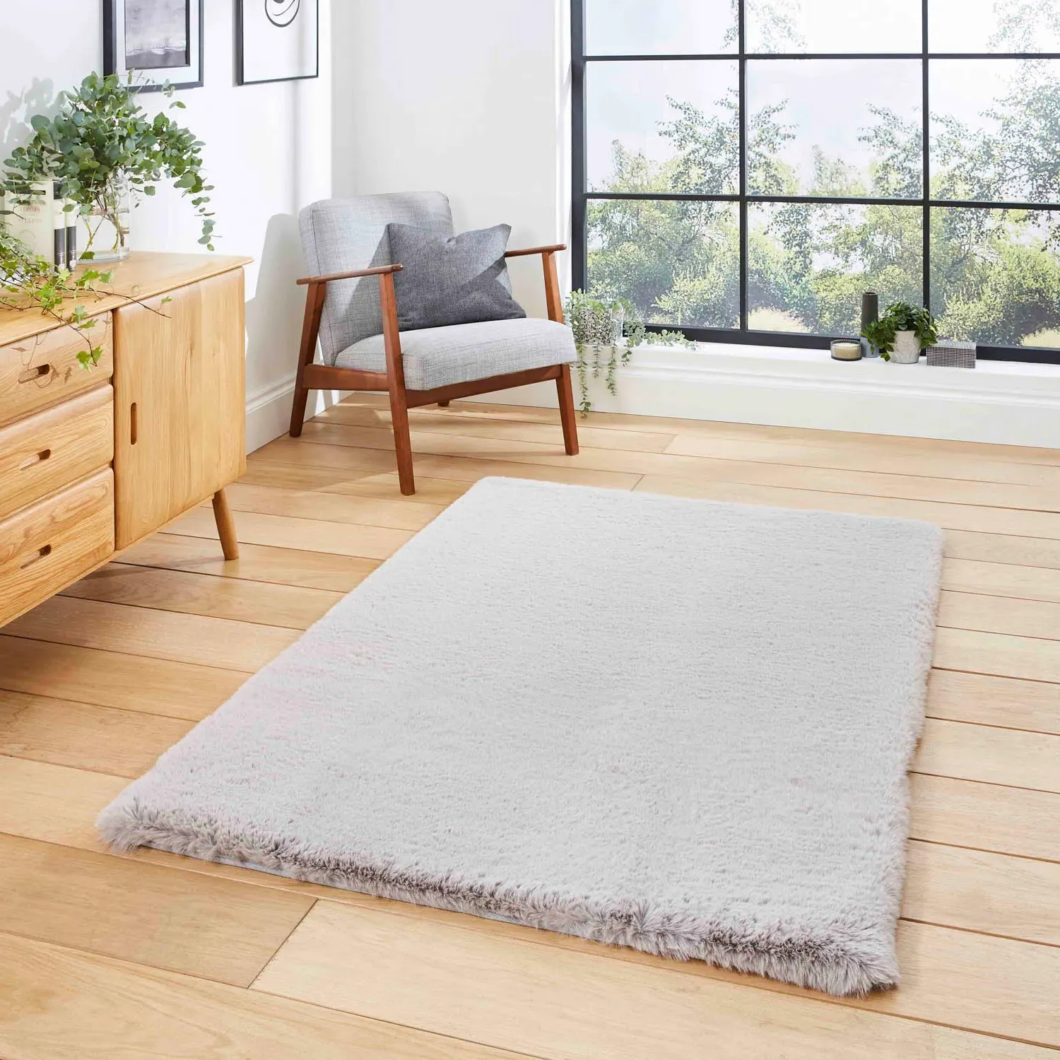 Shaggy Rug with Dense Pile - Silver Grey
