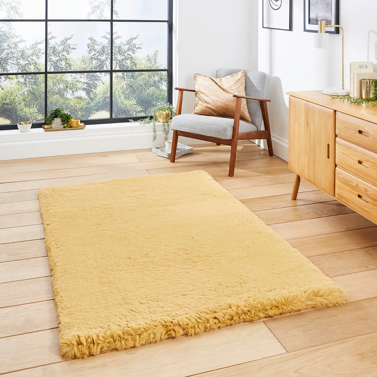 Shaggy Rug with Dense Pile - Yellow