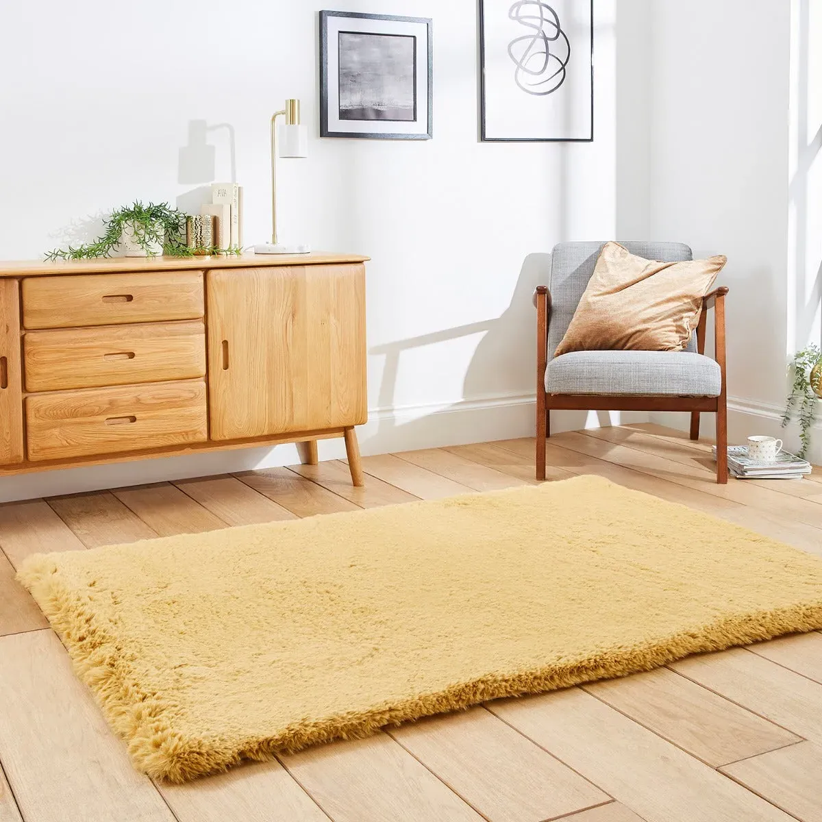 Shaggy Rug with Dense Pile - Yellow