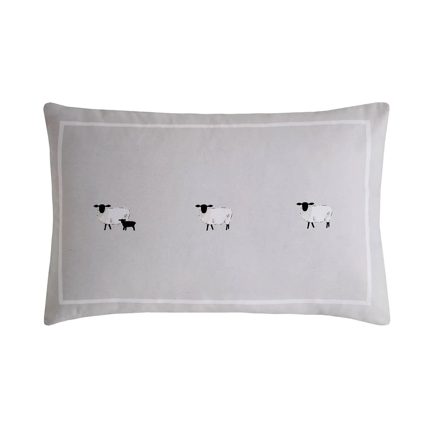 Sheep Print Pillowcase Pair - Natural, Cotton