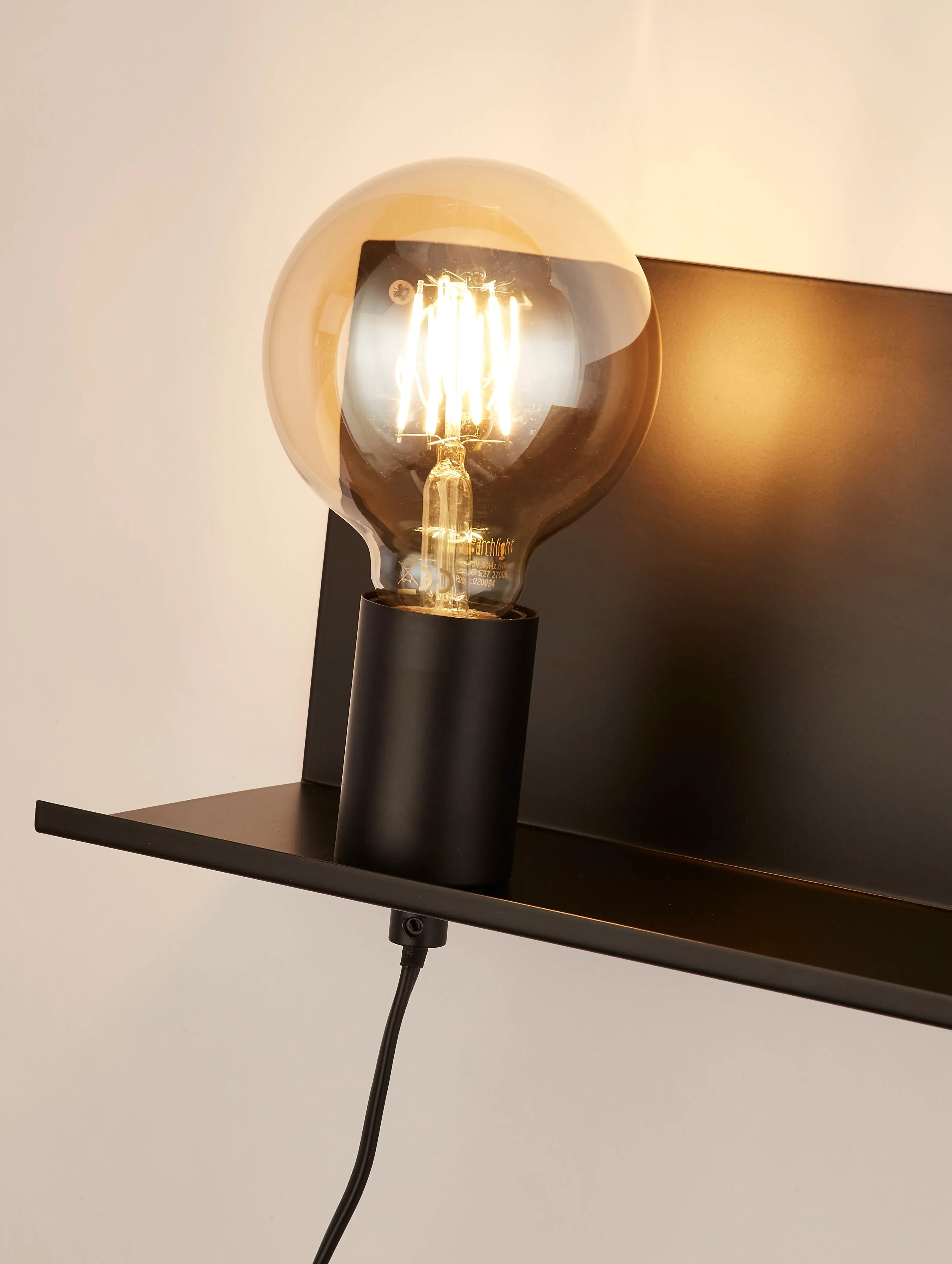 Shelf Light with Display - Black image