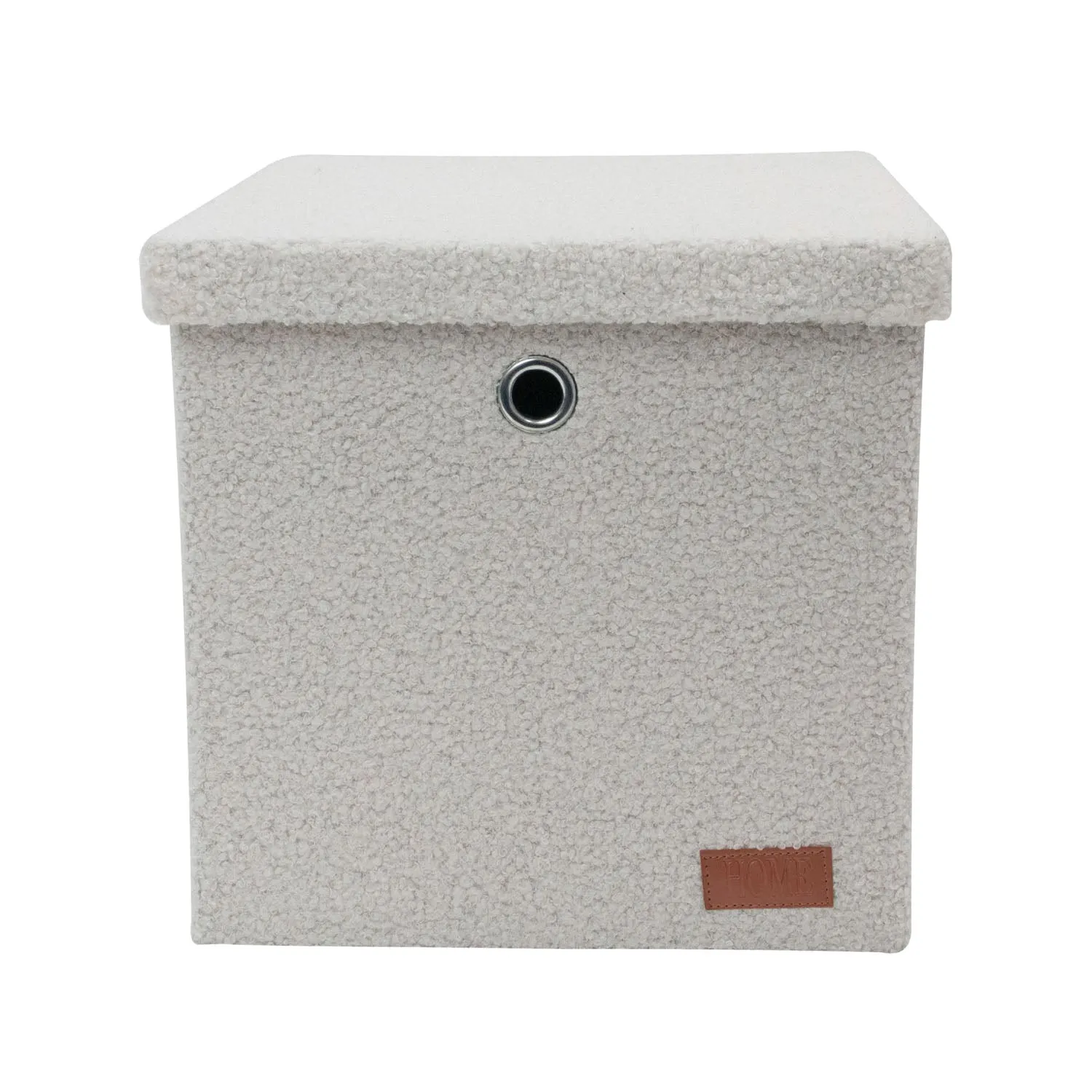 Shiro Cube Foldable Storage Box with Lid - White, Boucle alternate view