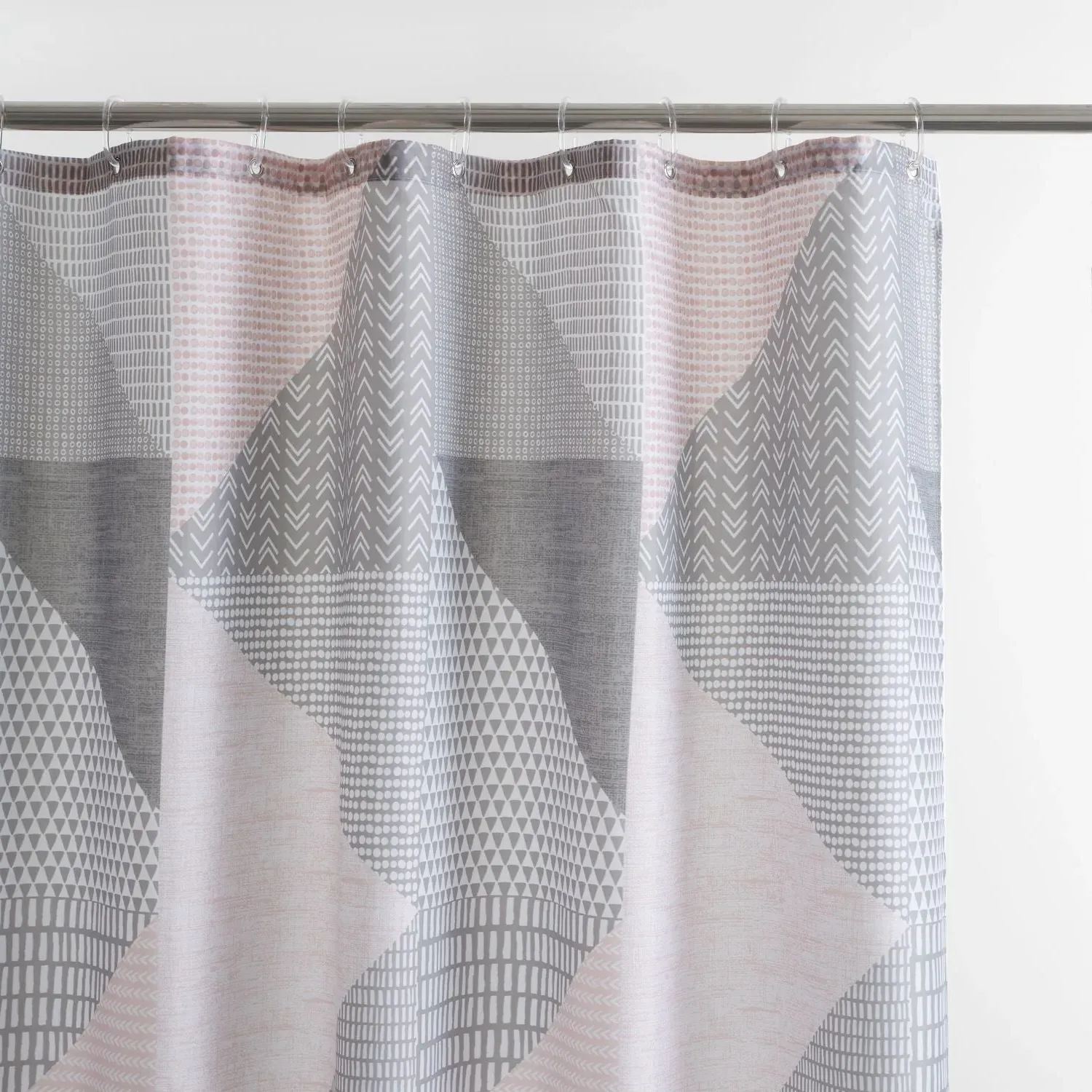 Shower Curtain Geometric - Pink