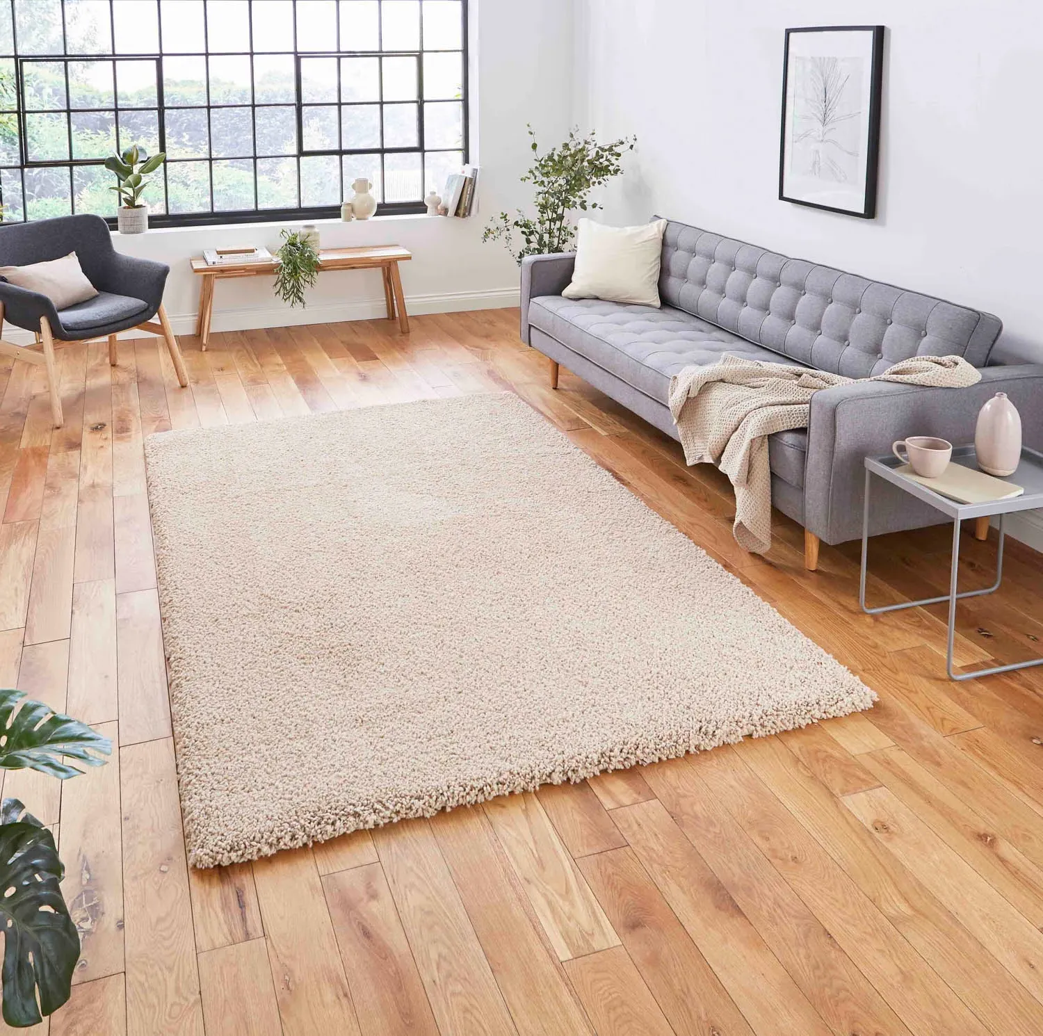 Rectangular Shaggy Rug - Brown, Polypropylene by Julian Charles