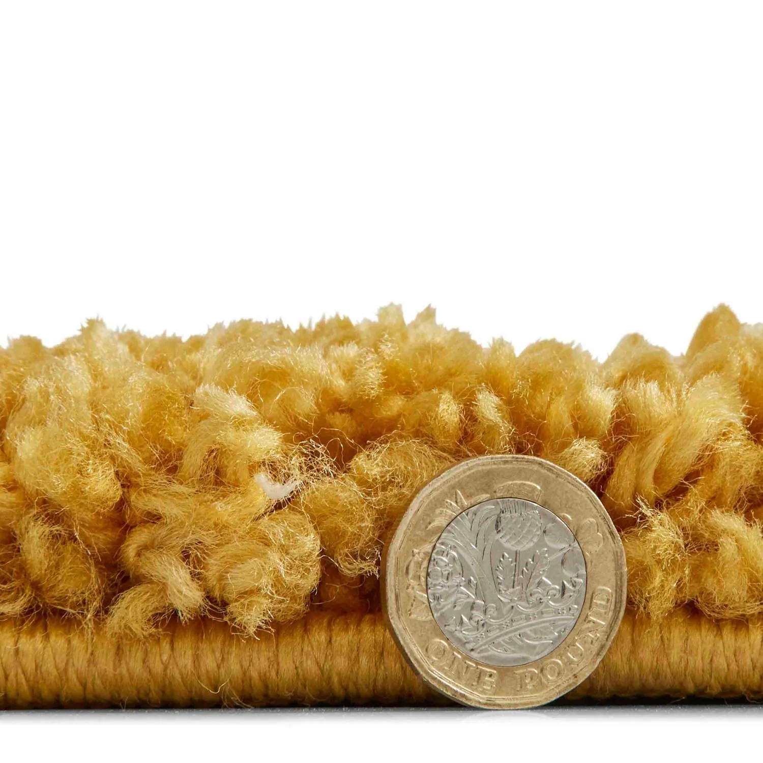 Half Moon Shaggy Rug - Yellow, Polypropylene alternate view