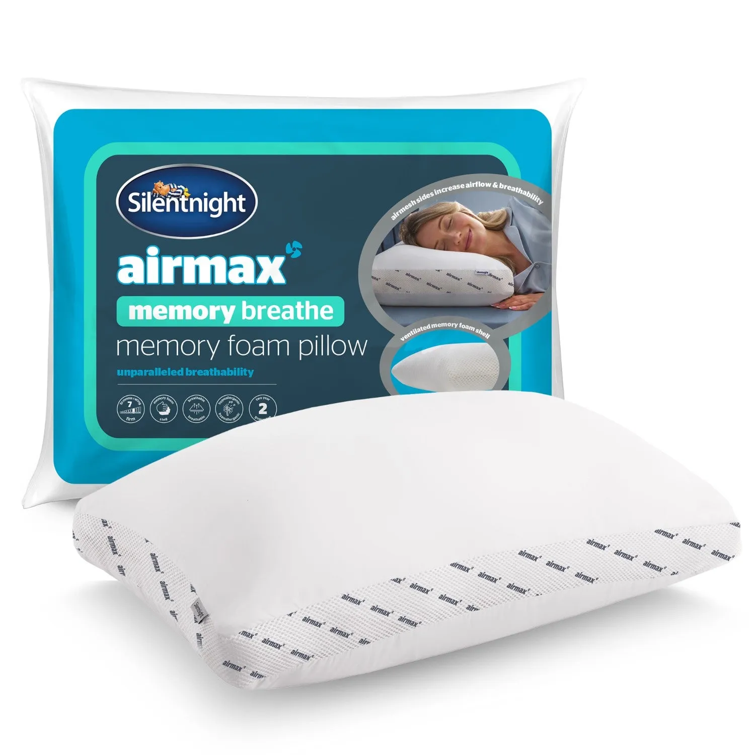 Silentnight Airmax Memory Foam Pillow - White product