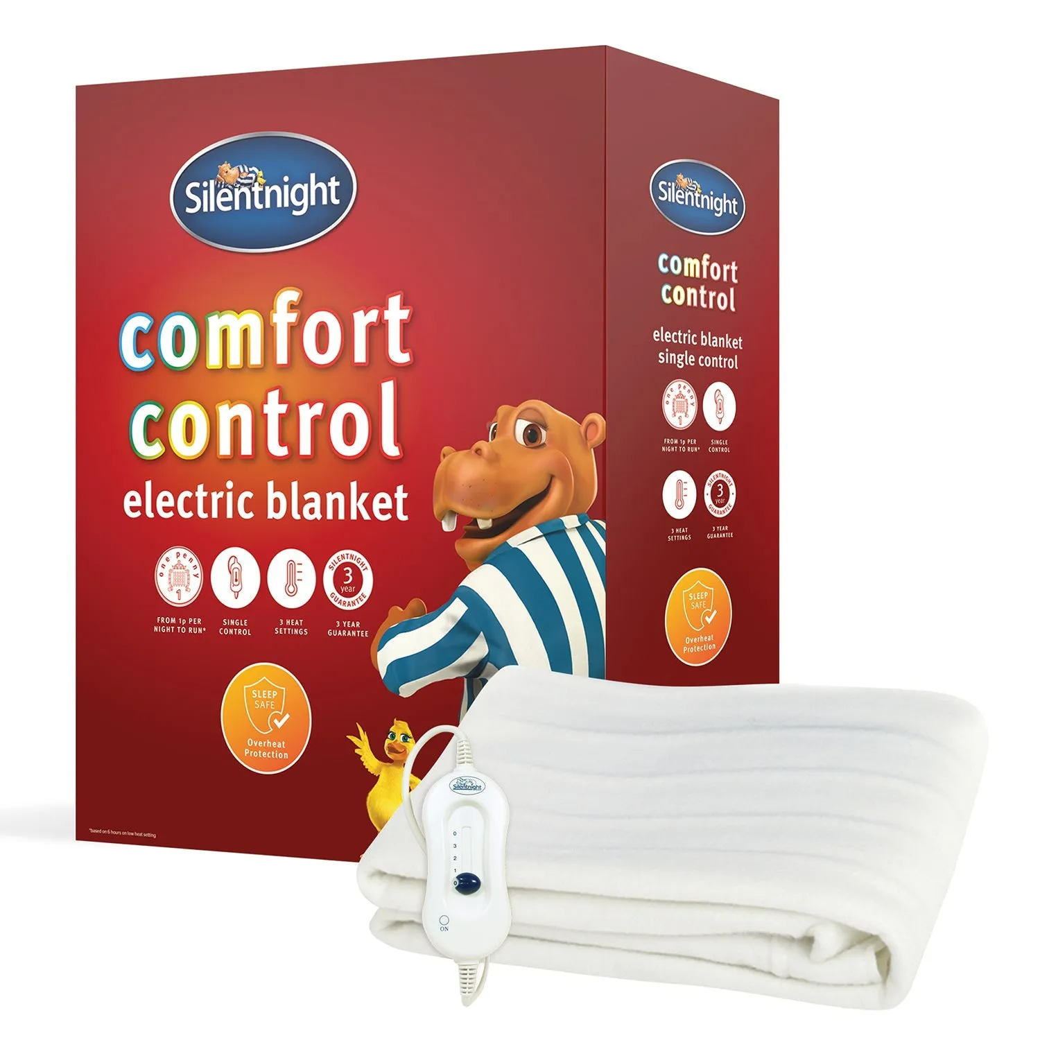 Silentnight Comfort Control Single Electric Blanket - White, Polyester product