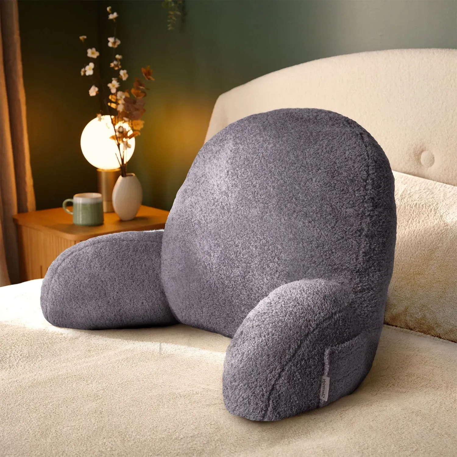 Silentnight Cosy Cuddle Cushion - Grey, Teddy Boucle product