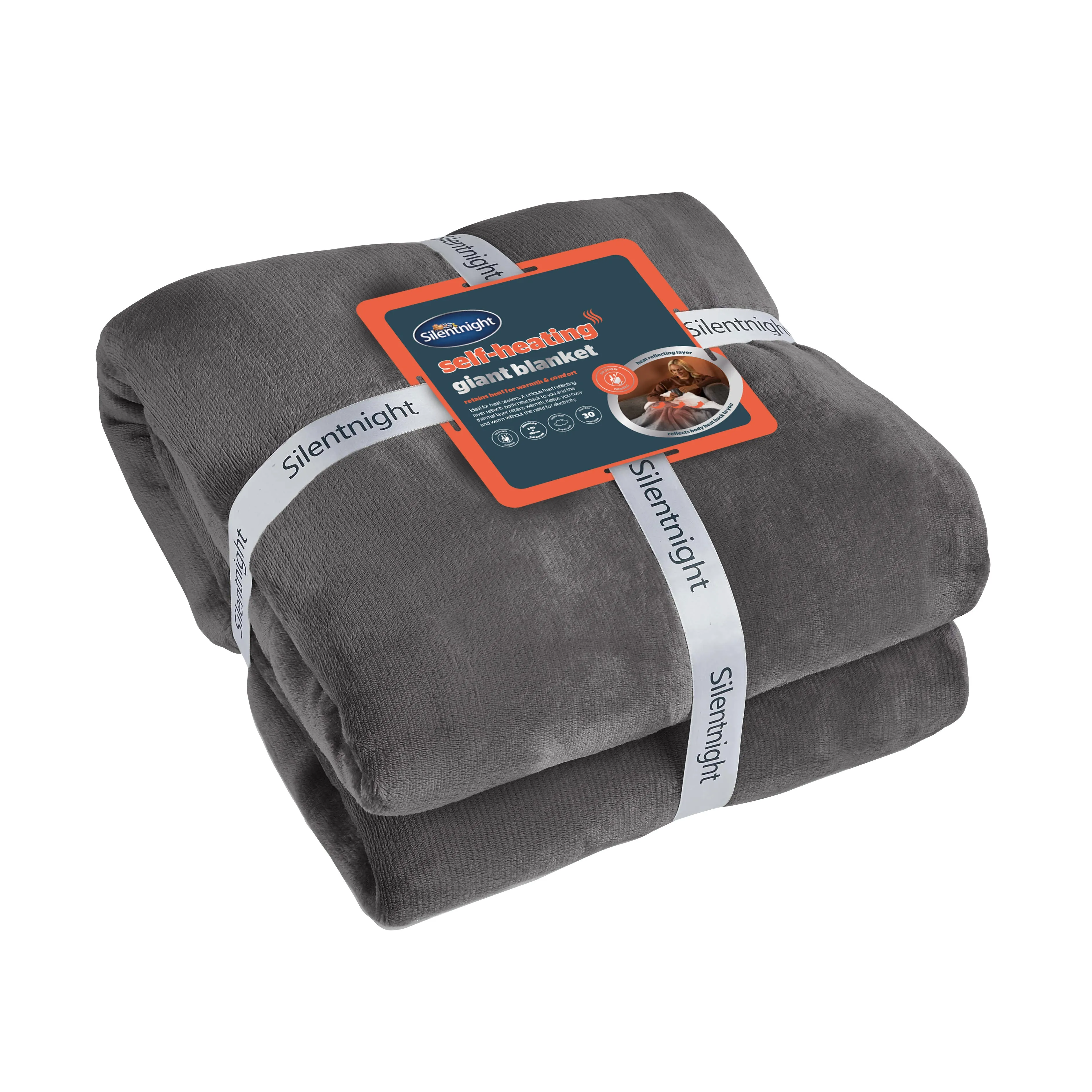 Silentnight Heat Genie Self-Heating Blanket - Grey, Sherpa Fleece product