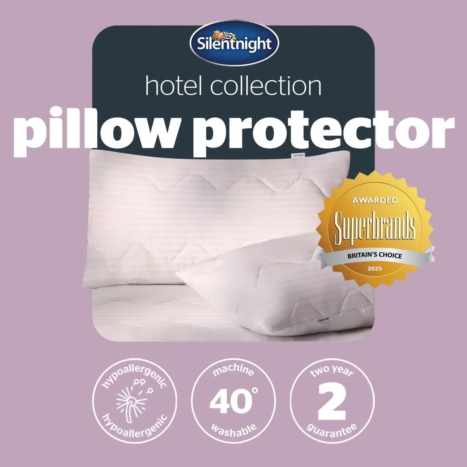 Silentnight Hotel Collection Pillow Protector Pair - White alternate view