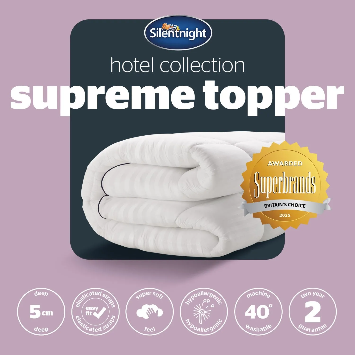 Silentnight Hotel Collection Single Mattress Topper - White alternate view