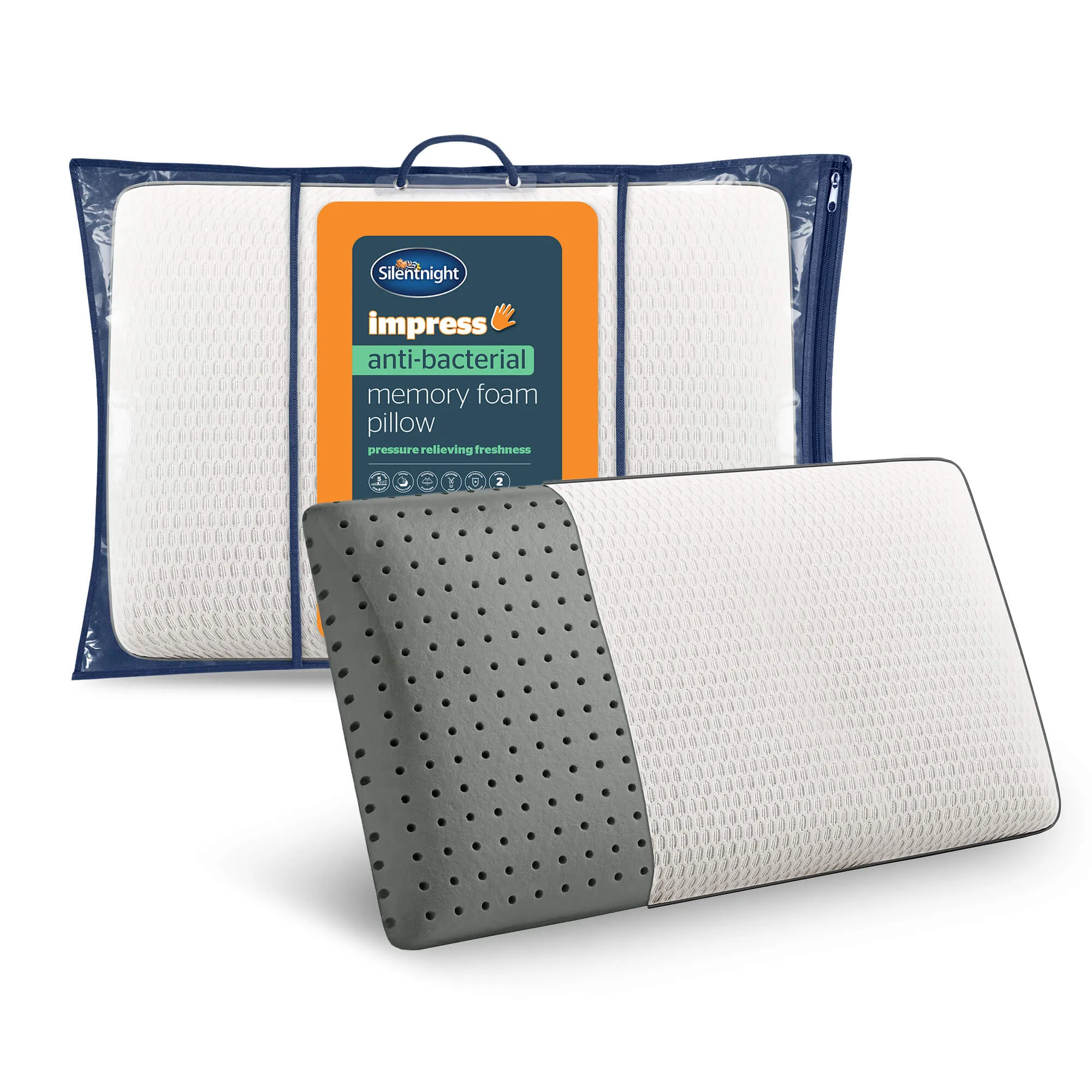 Silentnight Impress Memory Foam Carbon Anti Allergy Pillow - White by Julian Charles