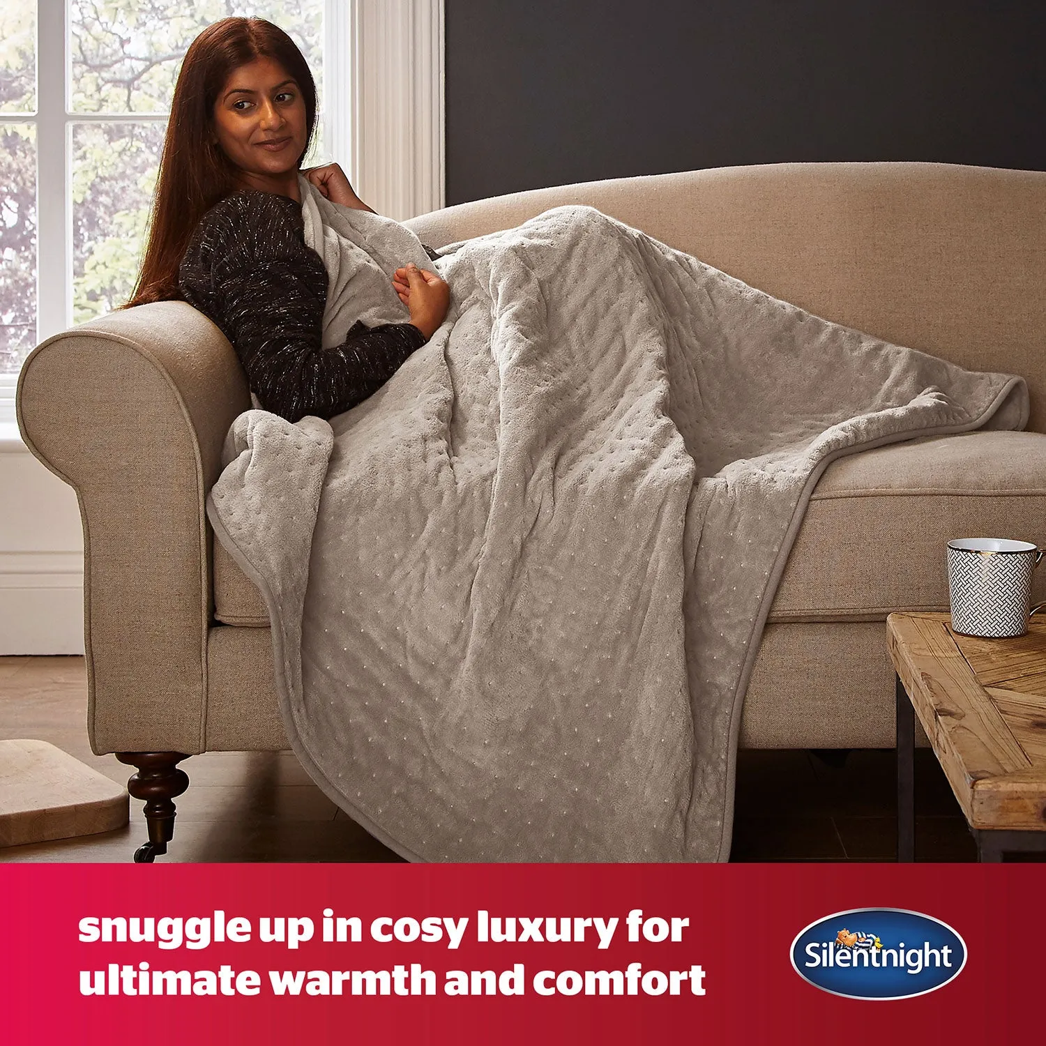 Silentnight Natural Comfort Control Heated Throw - Natural, Fleece alternate view