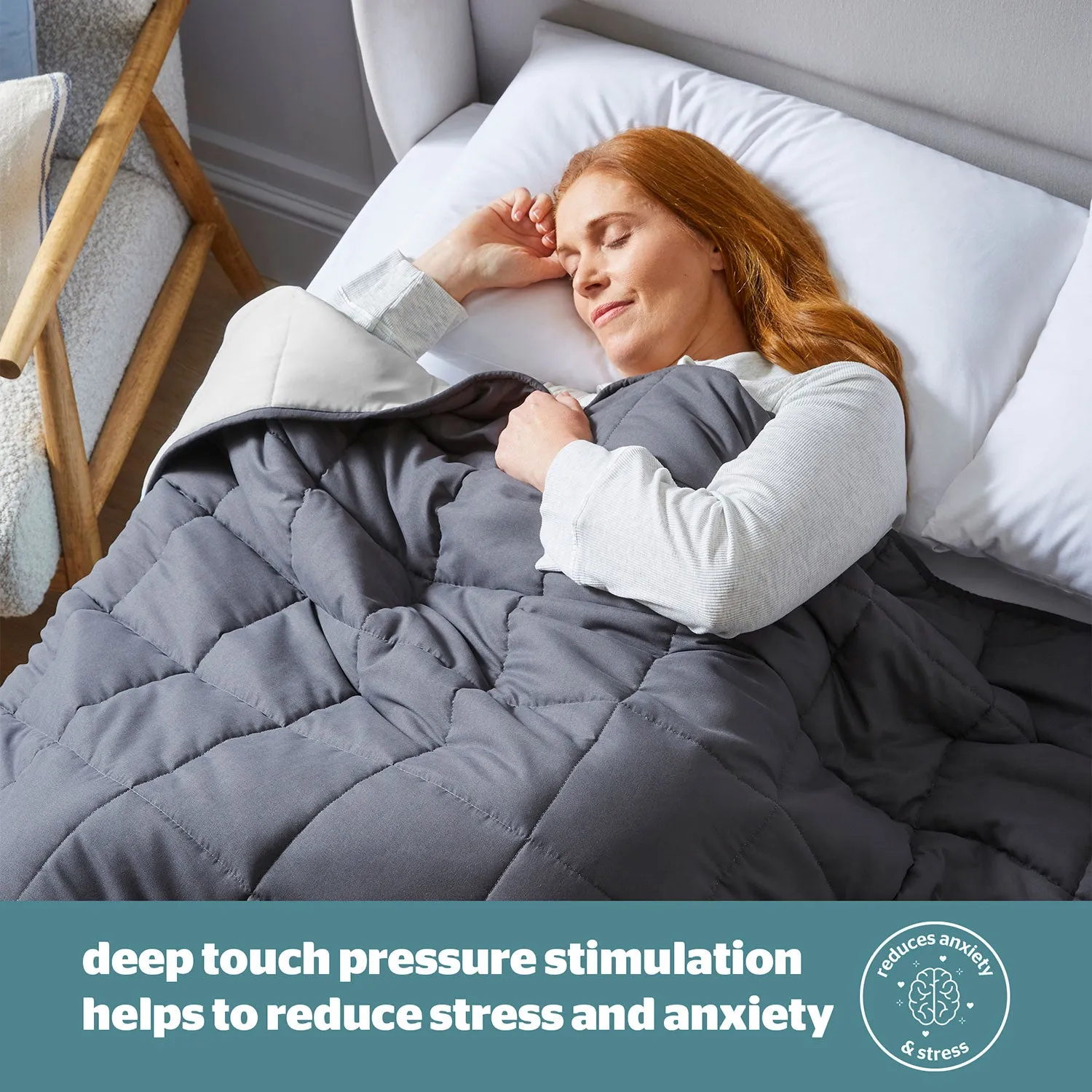 Silentnight Restore Cooling Weighted Blanket 6.8kg - Grey alternate view