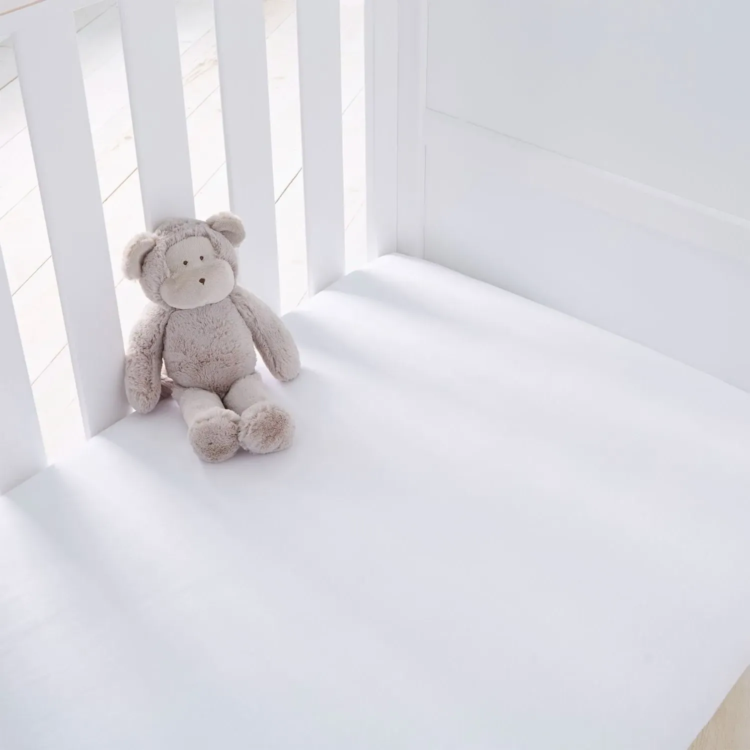 Silentnight Safe Nights Cot Fitted Sheet (2 Pack) - White, Cotton alternate view