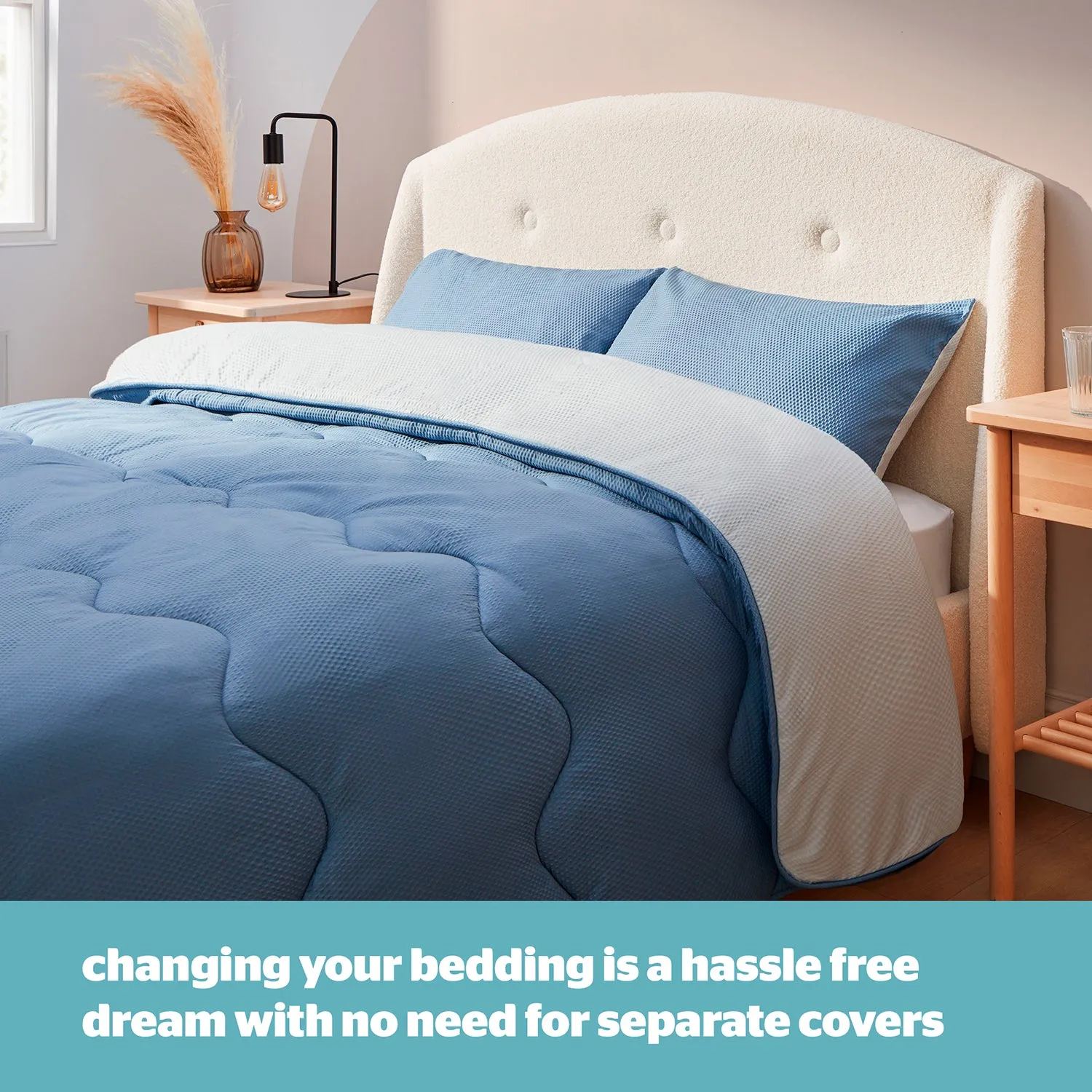 Silentnight Seersucker Single Coverless Duvet Set 10.5 Tog - Blue by Julian Charles, image 2