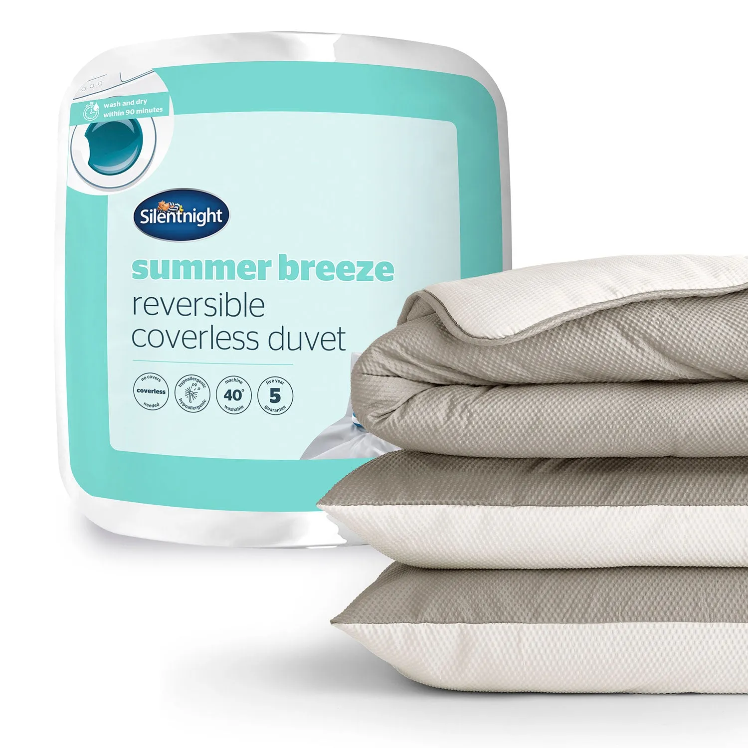 Silentnight Seersucker Single Coverless Duvet Set 2.5 Tog - Cream product