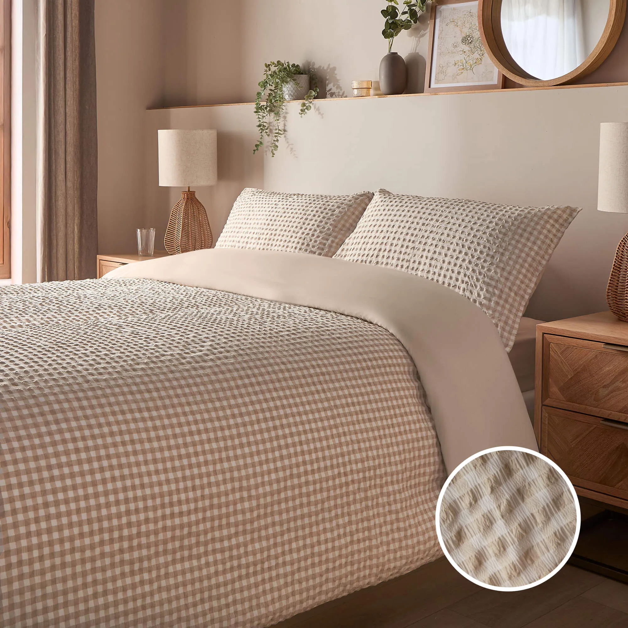 Silentnight Supersoft Gingham Single Duvet Set - Natural product