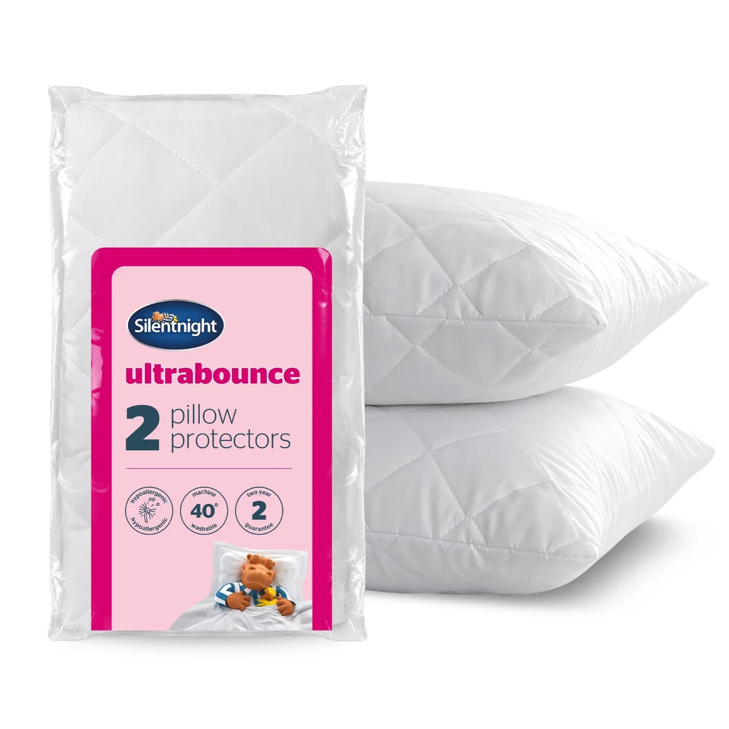 Silentnight Ultra Bounce Pillow Protector Pair - White by Julian Charles
