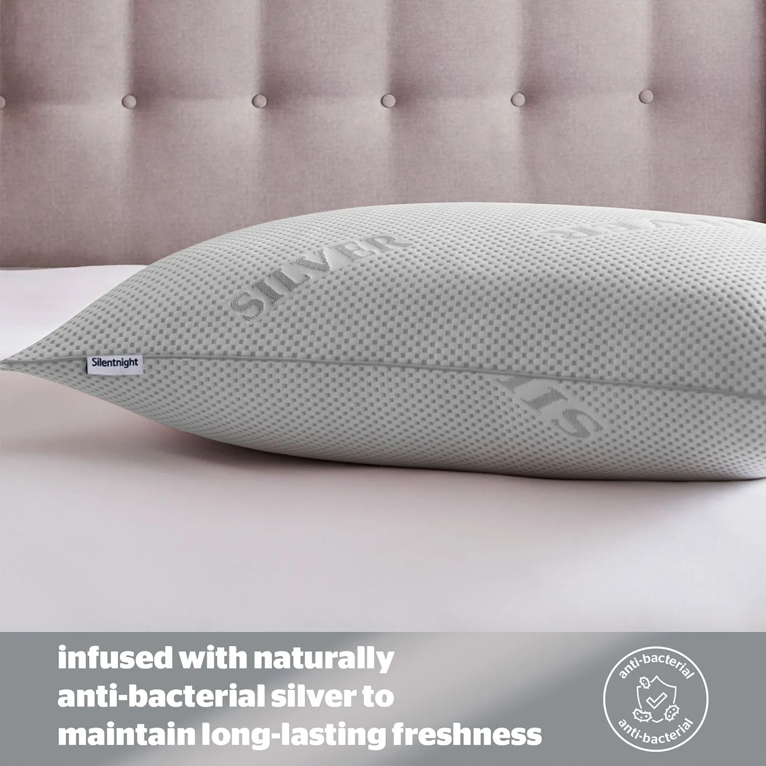Silentnight Wellbeing Silver Anti Allergy Pillow - White alternate view