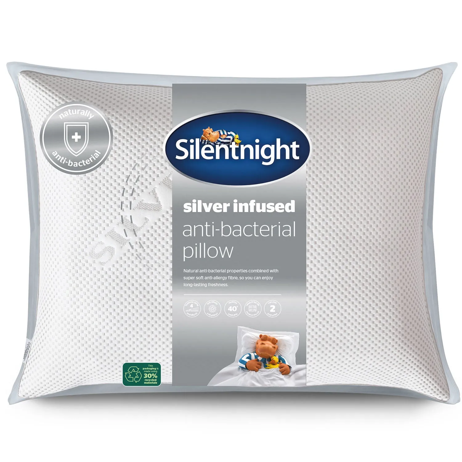 Silentnight Wellbeing Silver Anti Allergy Pillow - White product