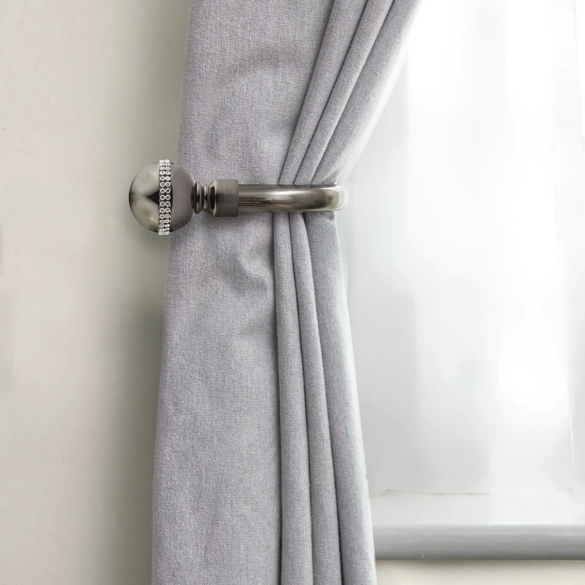 Silk Bling Diamond Curtain Holdbacks Pair - Black product