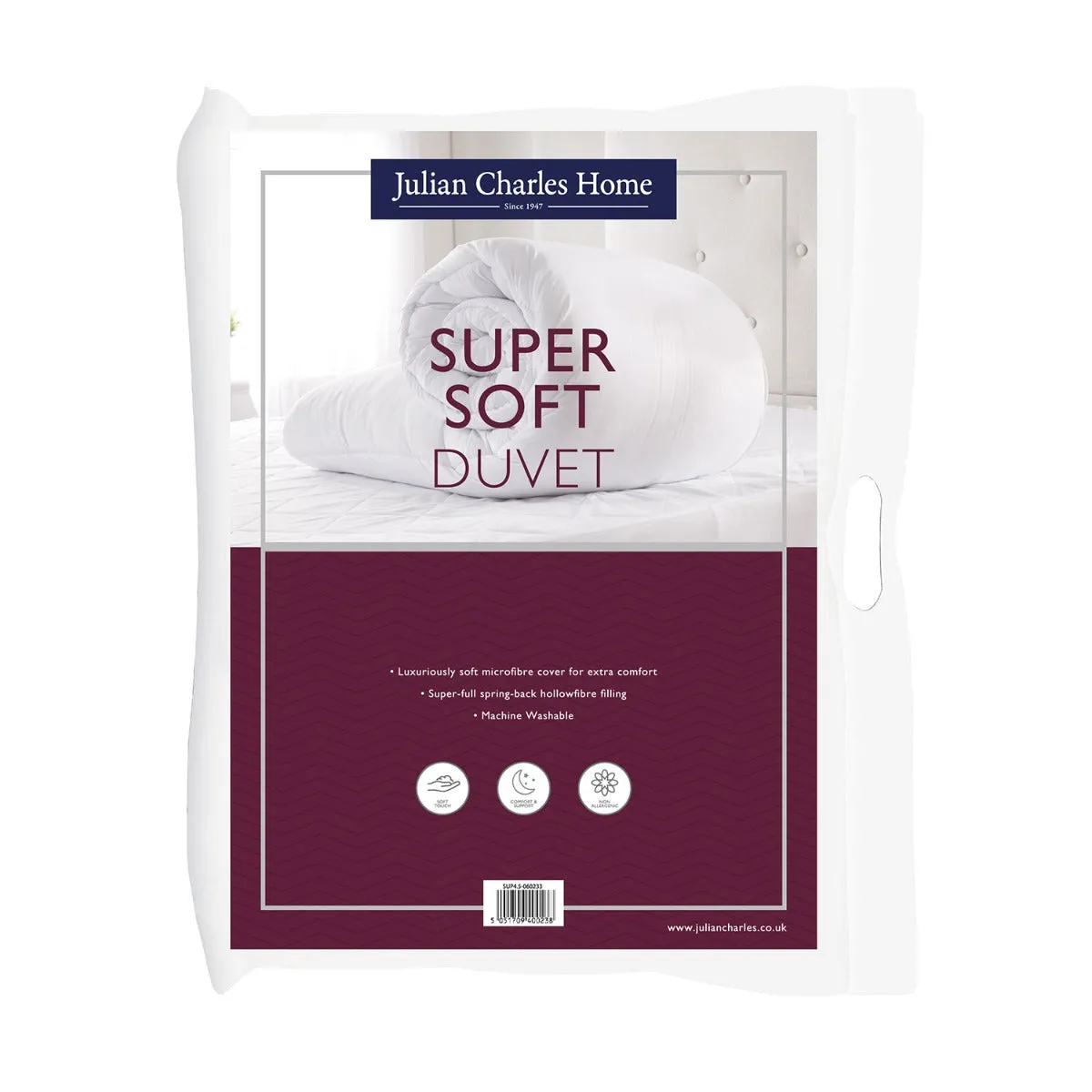 Single 4.5 Tog Summer Duvet - White, Brushed Microfibre product