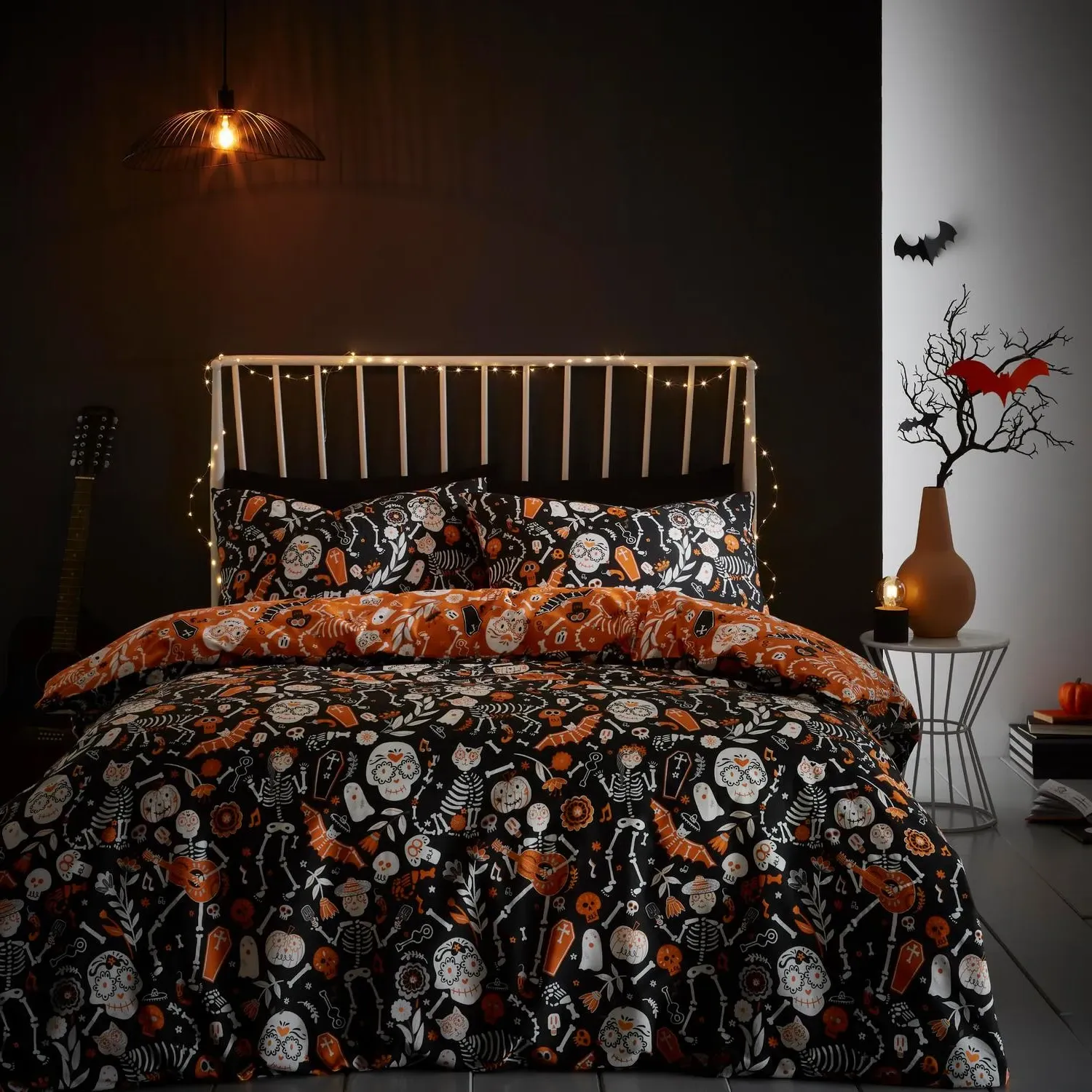 Single Duvet Cover Set Glow in Dark - Black image
