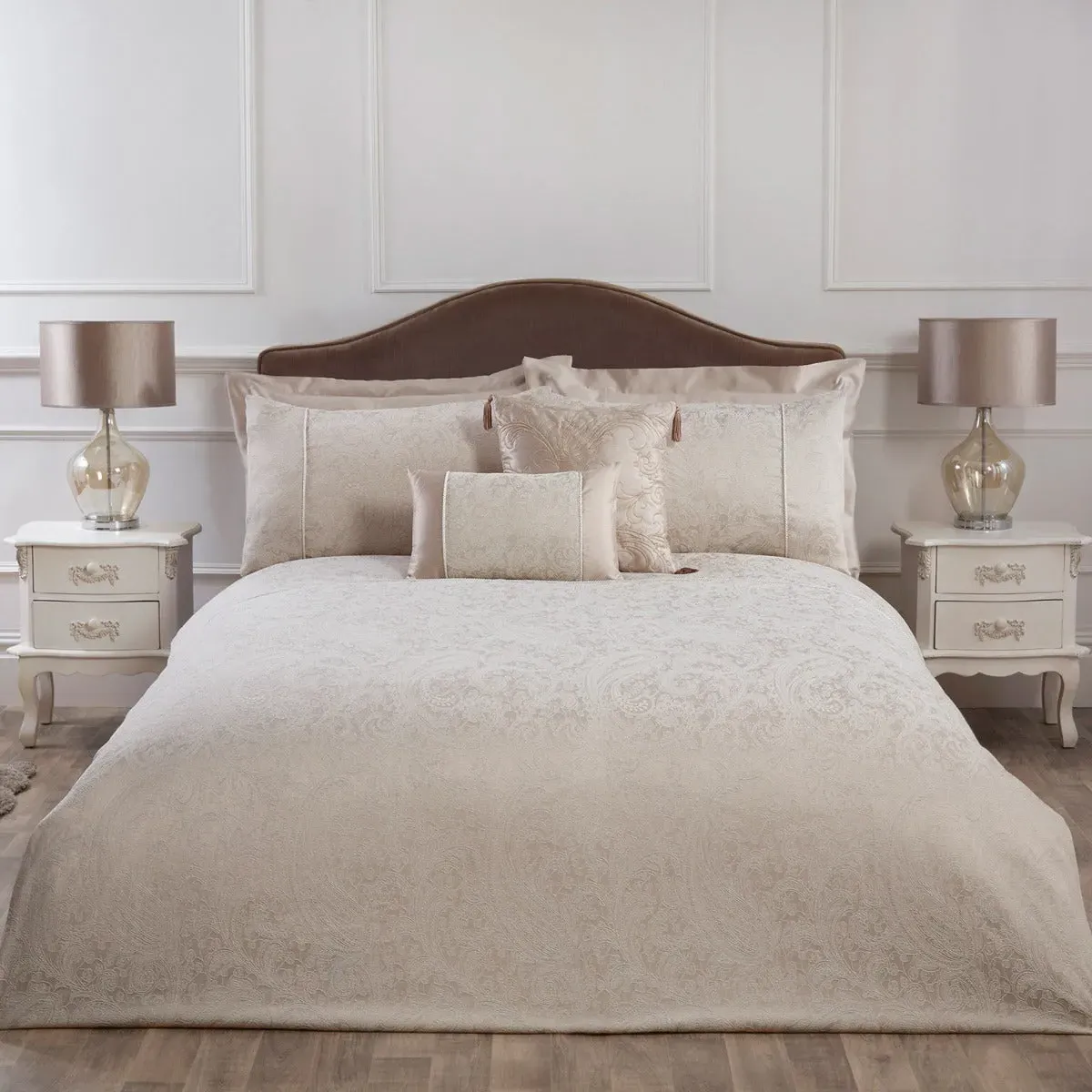 Single Duvet Cover with Jacquard - Natural, Cotton