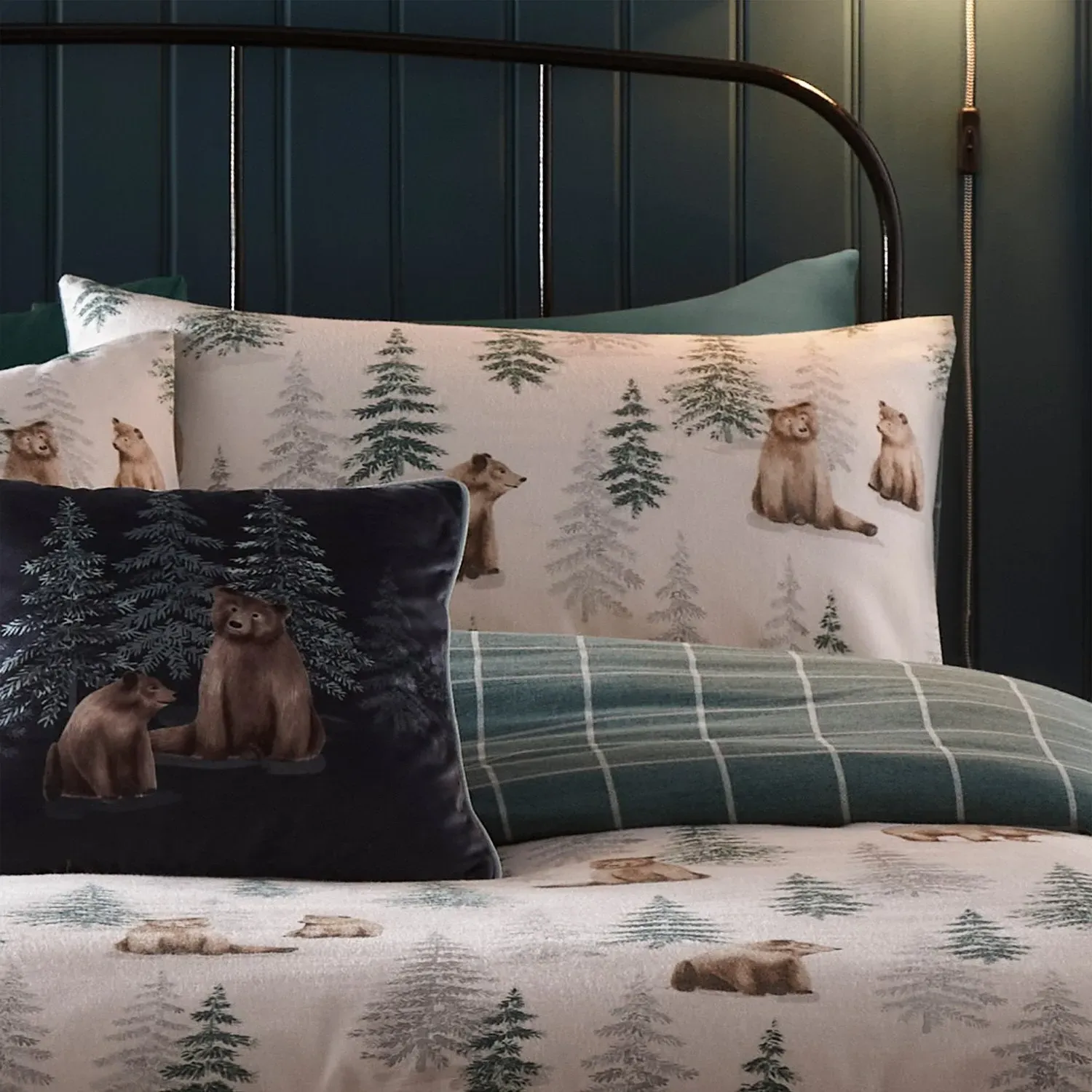 Single Duvet Set Bear Print - Natural, Cotton image