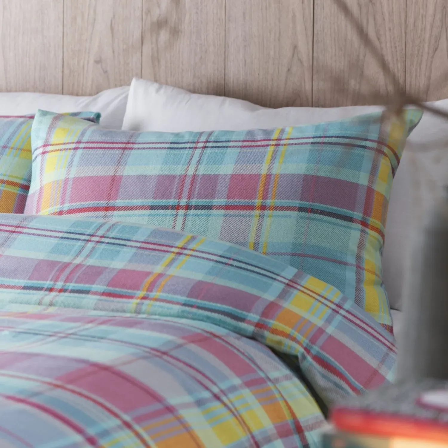 Single Duvet Set Check Pattern - Multi, Cotton image