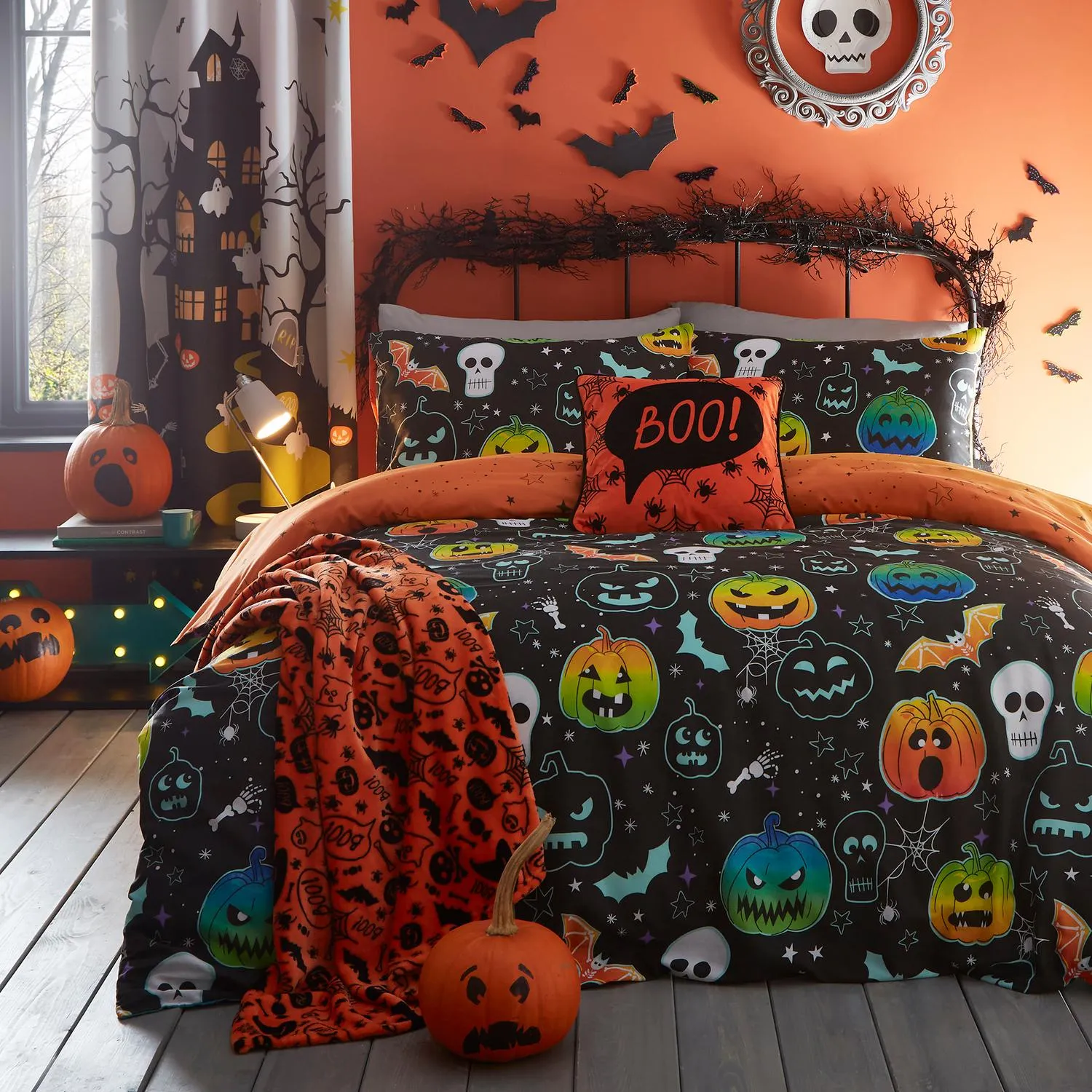 Single Duvet Set Glow in Dark - Black image