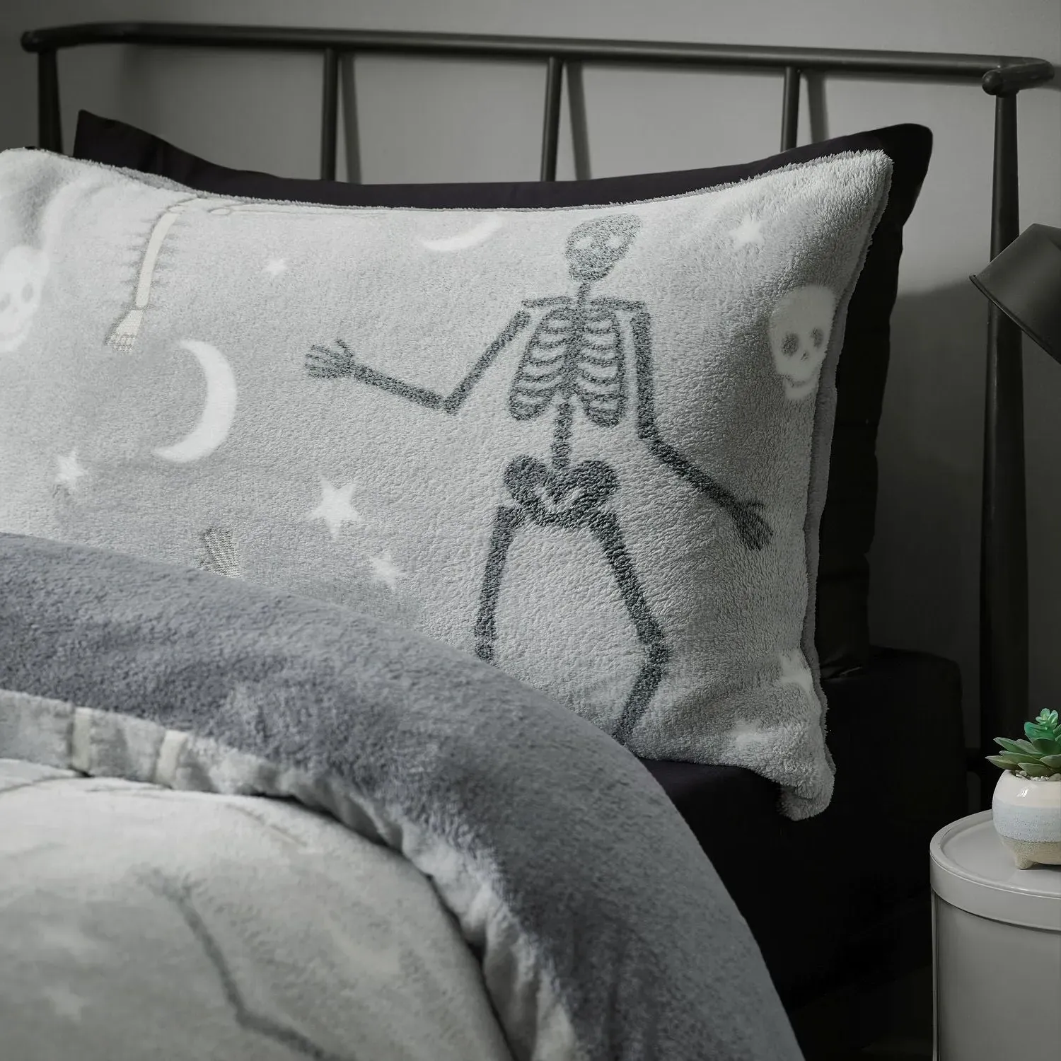 Single Duvet Set Glow in Dark - Grey, Polyester image
