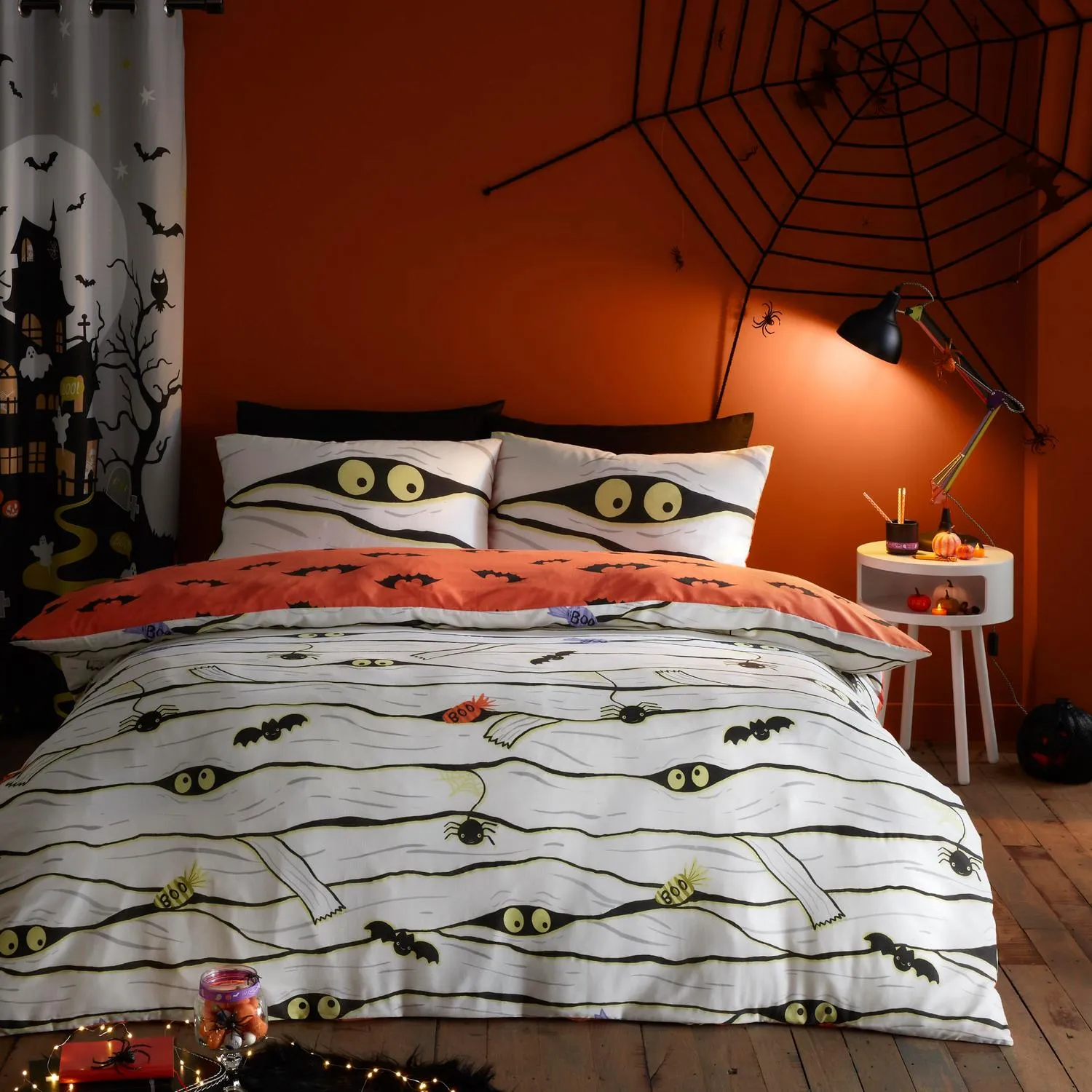 Single Duvet Set Glow in Dark - White, Cotton