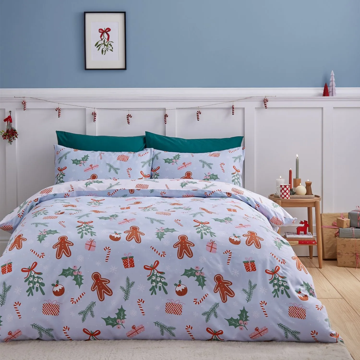 Single Duvet Set Reversible - Blue, Microfibre image