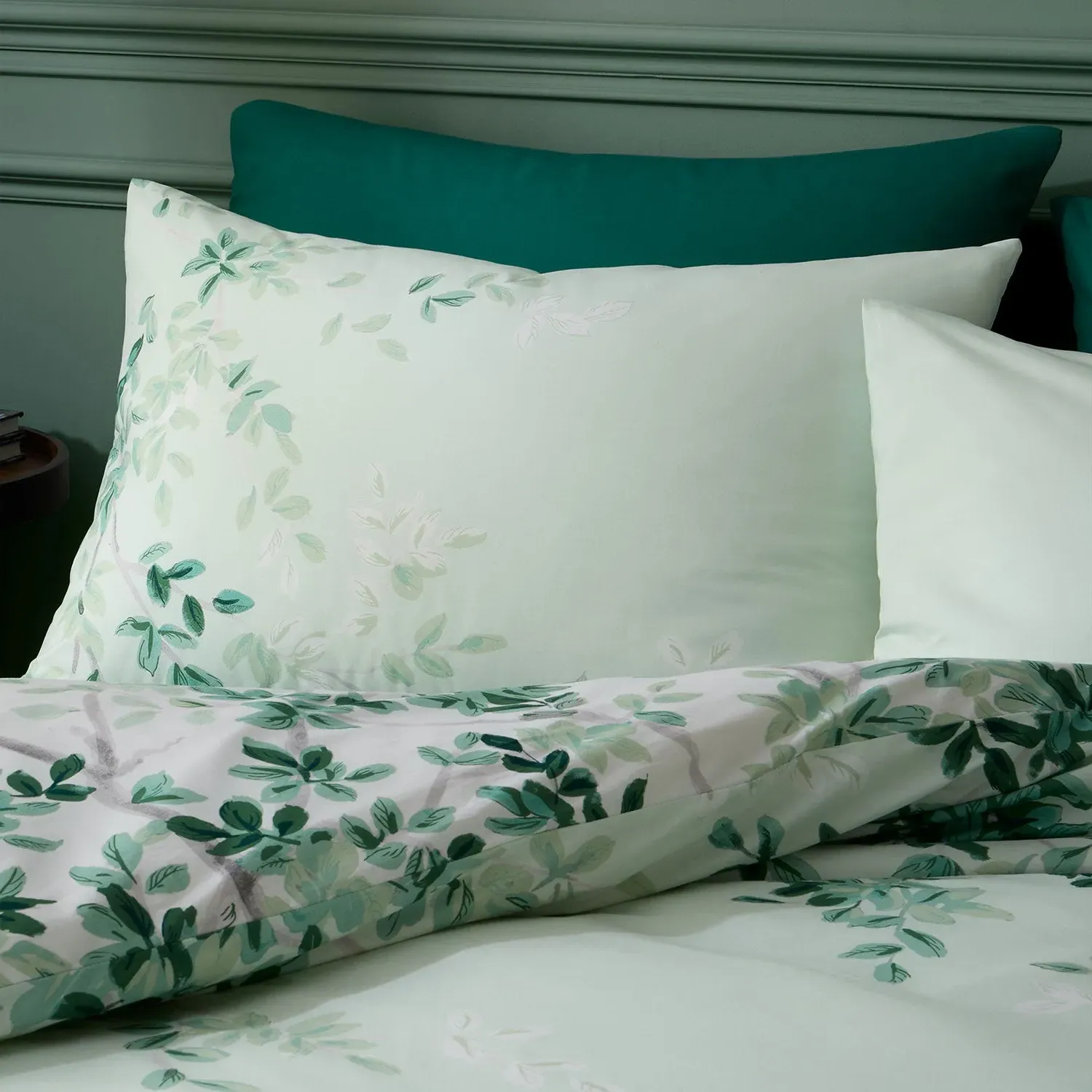 Single Duvet Set Reversible - Green, Cotton image