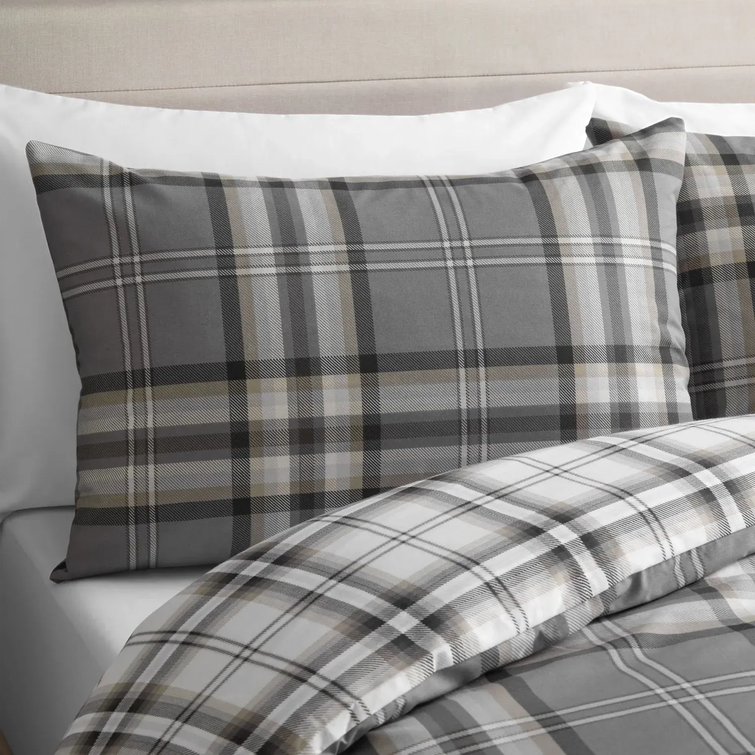 Single Duvet Set Reversible - Grey, Cotton Blend image
