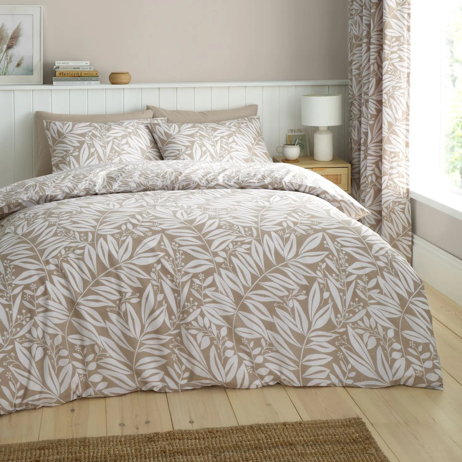 Single Duvet Set Reversible - Natural, Cotton Blend