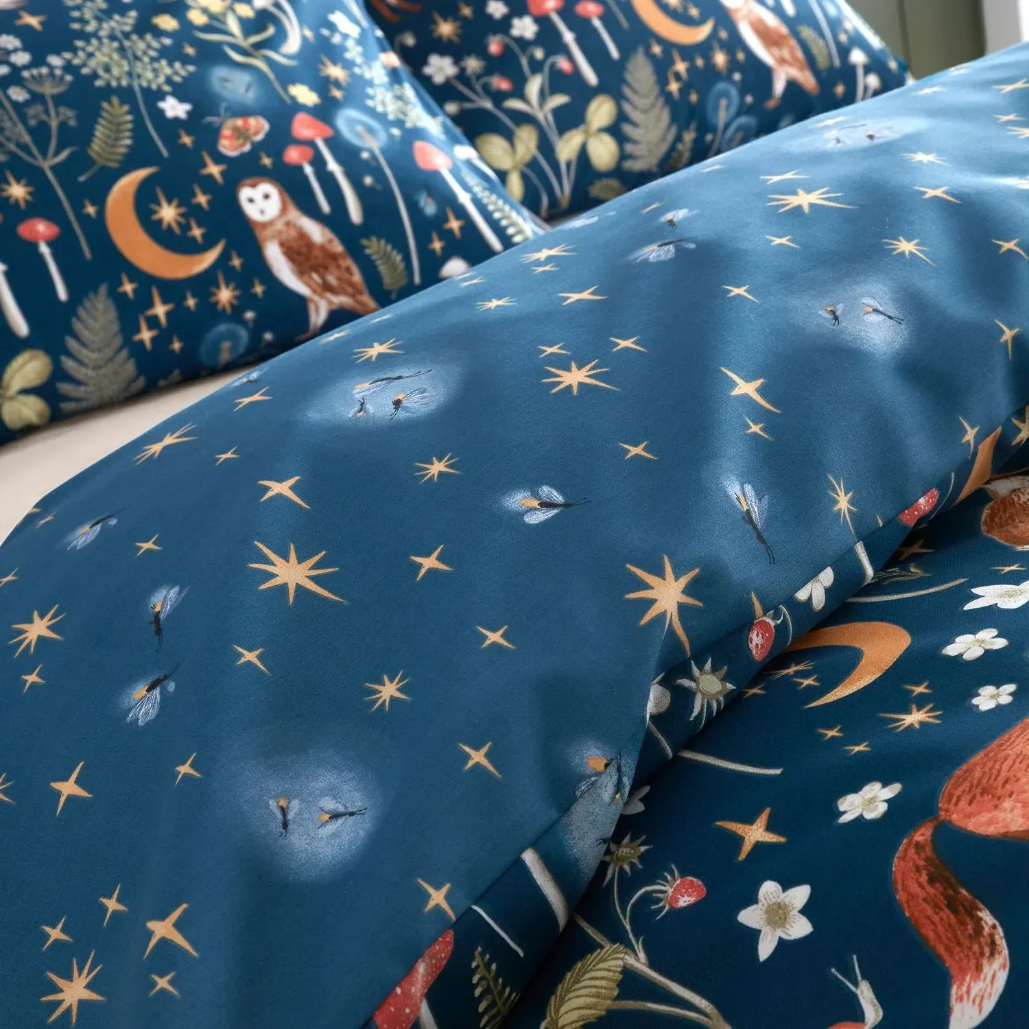 Single Duvet Set Reversible - Navy Blue, Cotton image