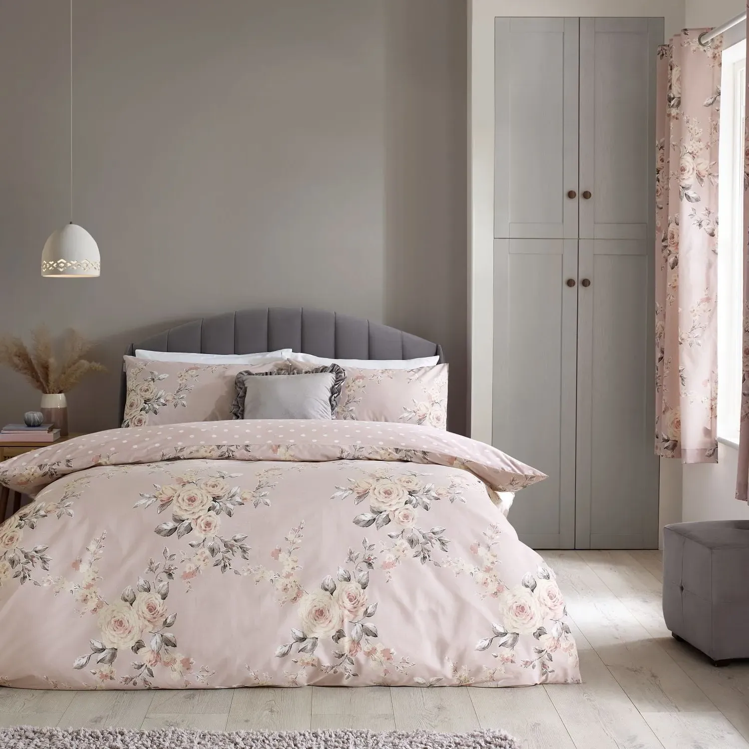 Single Duvet Set Reversible - Pink, Cotton