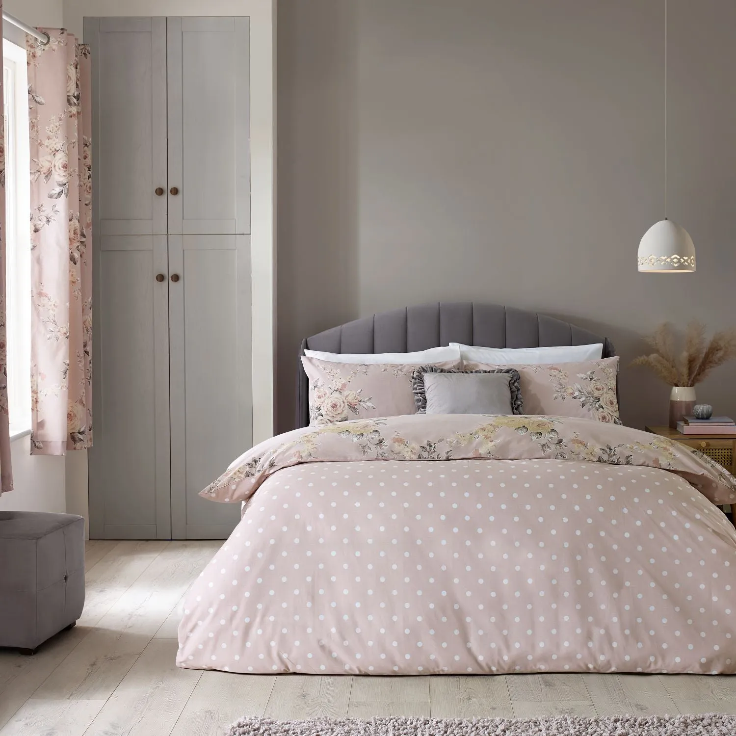 Single Duvet Set Reversible - Pink, Cotton image