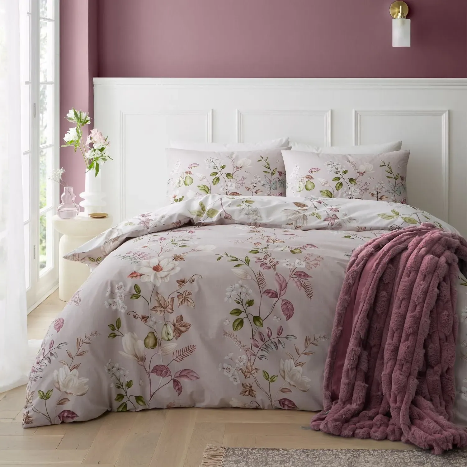 Single Duvet Set Reversible - Pink, Cotton image